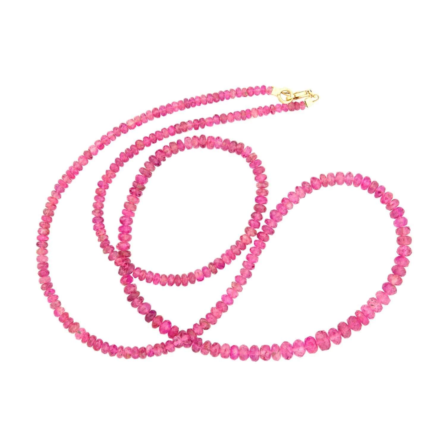 Estate 14k and Pink Tourmaline Rondelle Bead Necklace - Image 4