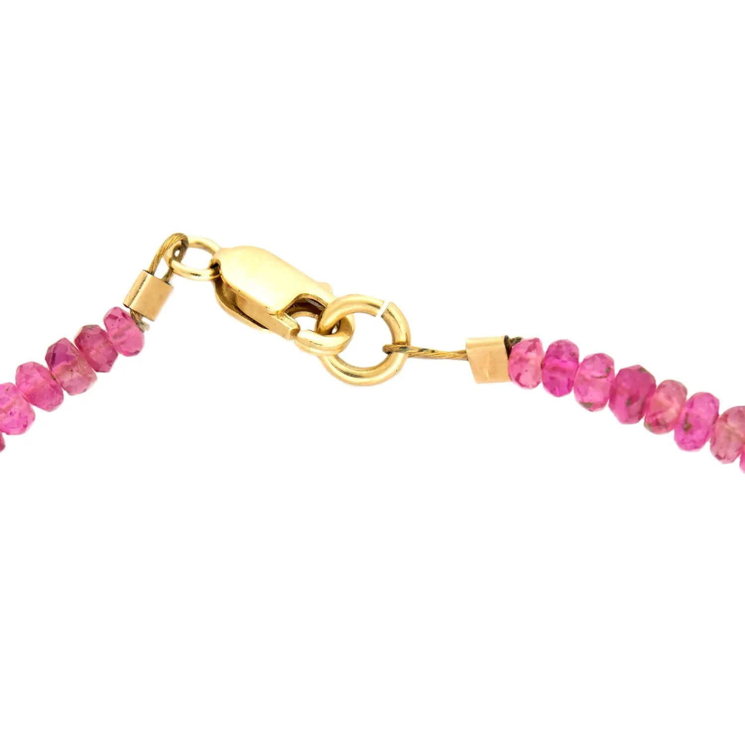 Estate 14k and Pink Tourmaline Rondelle Bead Necklace - Image 5