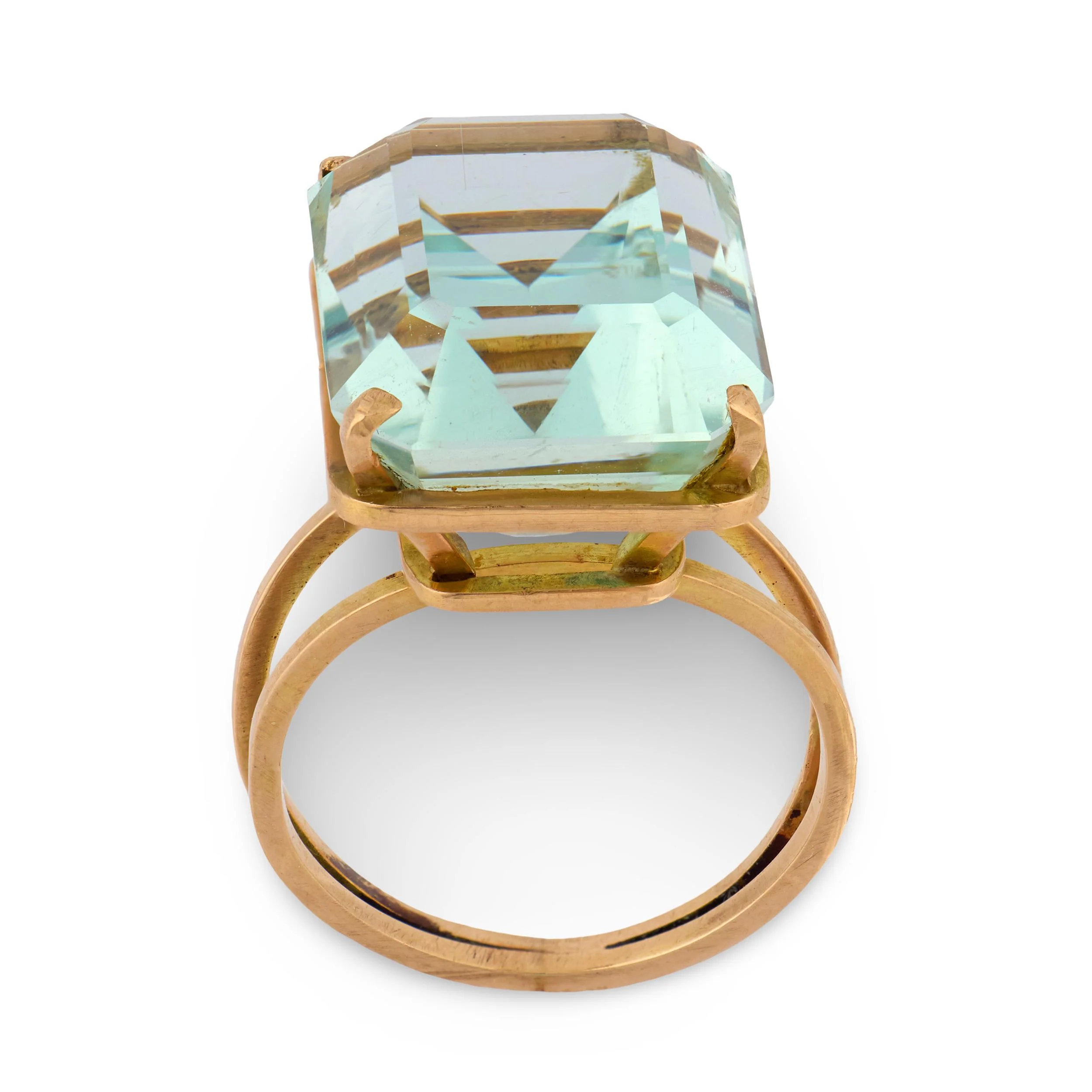 Estate 14k Aqua Ring - Image 4