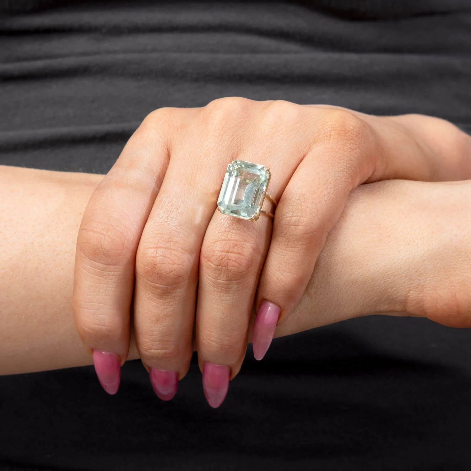 Estate 14k Aqua Ring - Image 6
