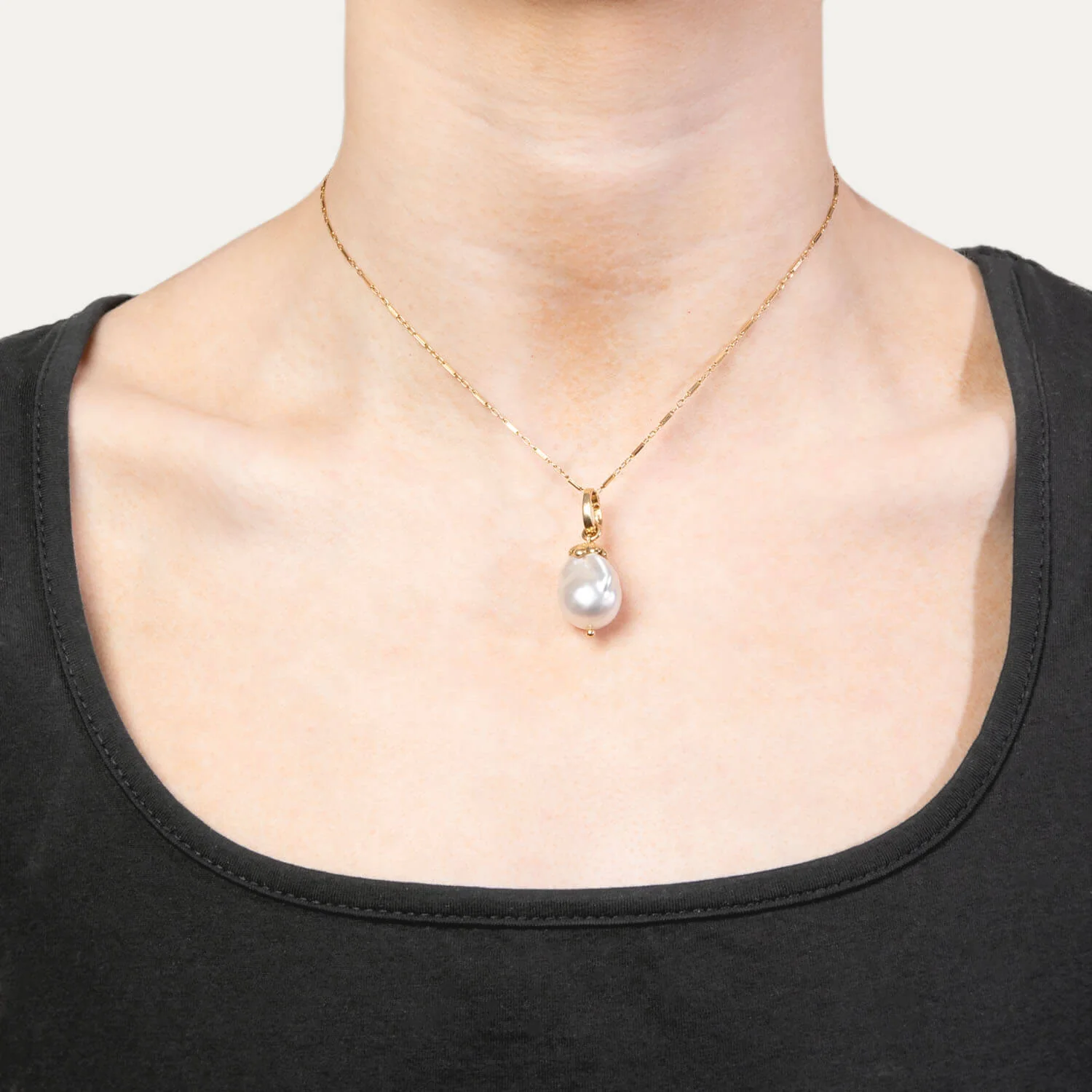 Estate 14k Baroque Pearl Pendant/Charm - Image 4