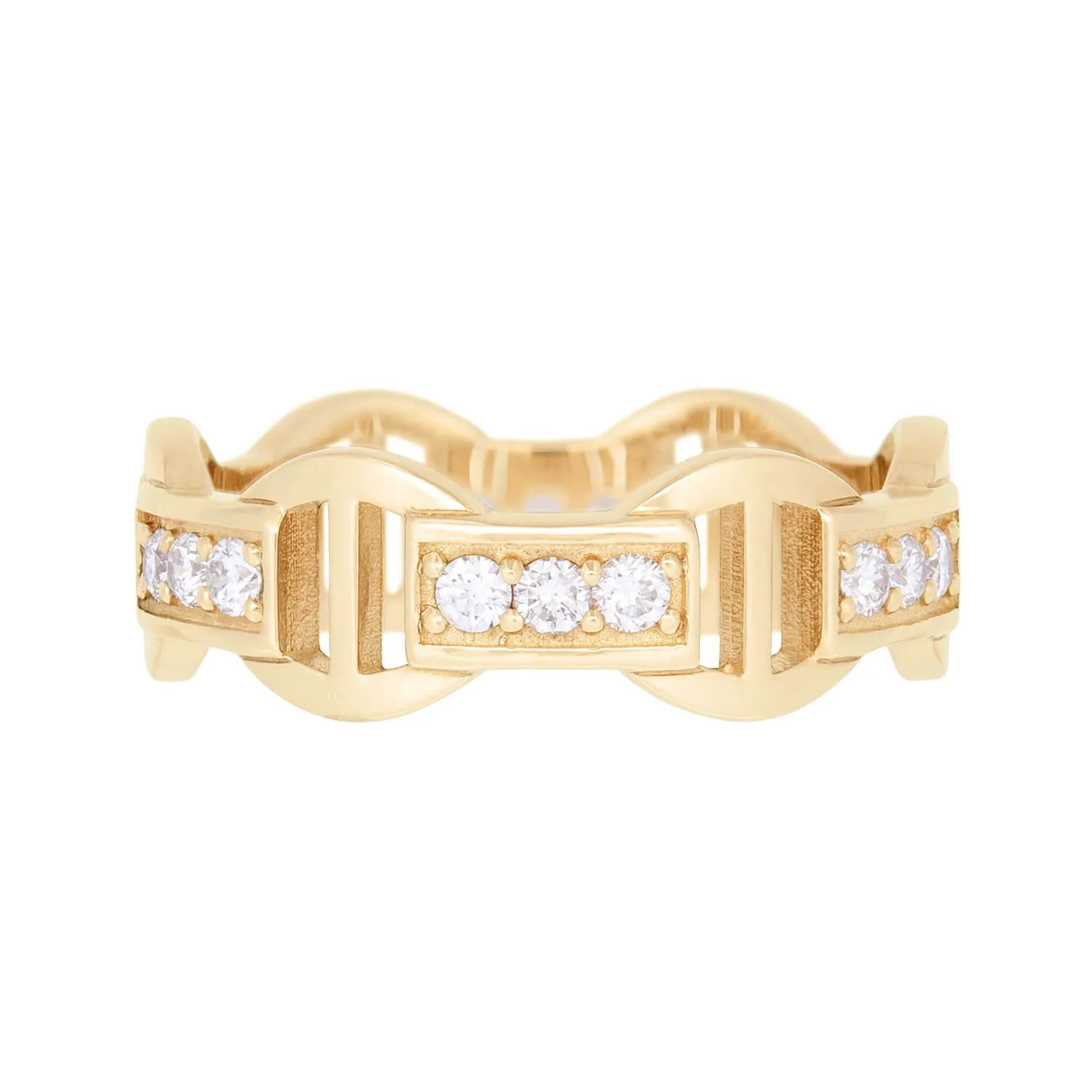 Estate 14k Diamond "Gucci Style" Band - Image 3