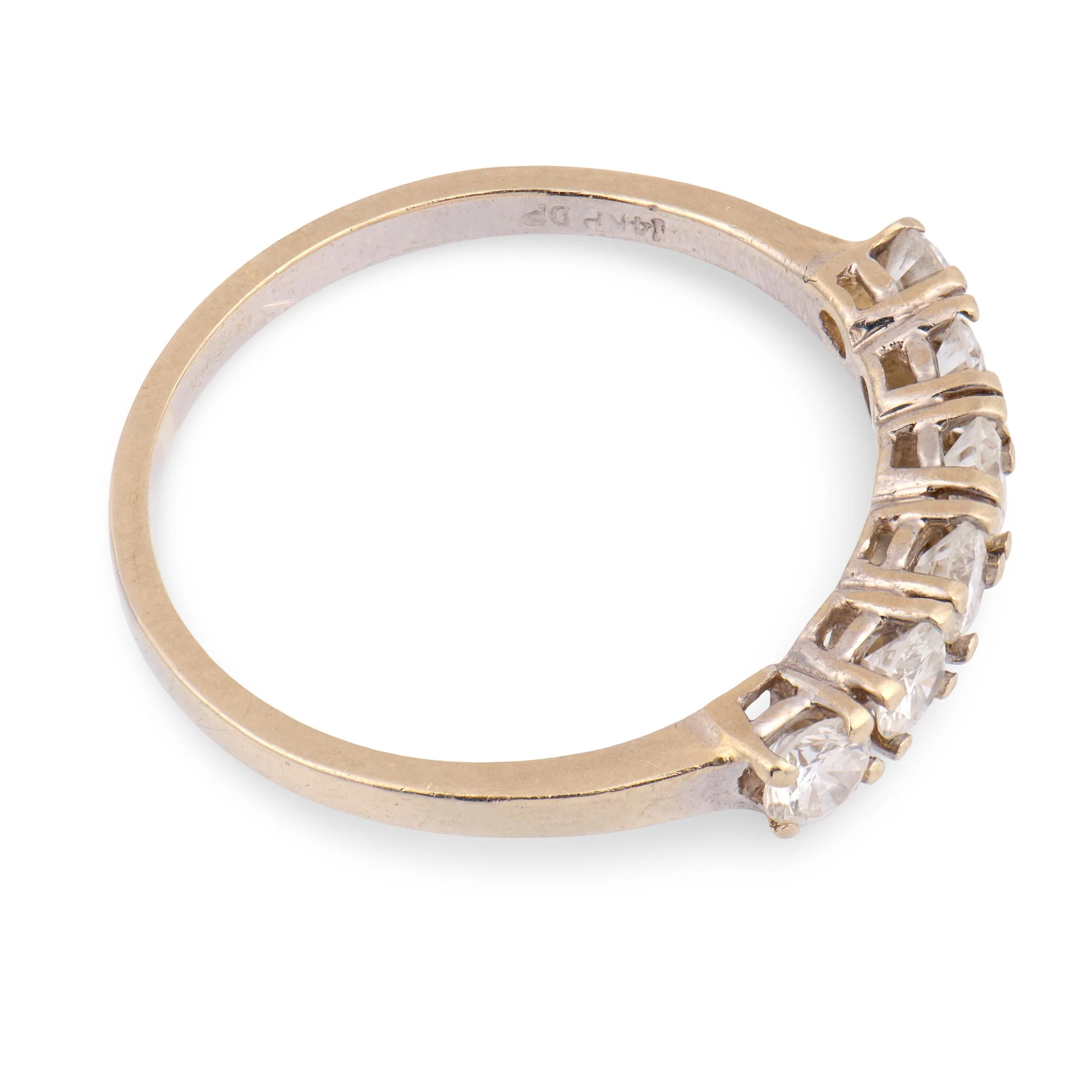 Estate 14k Diamond Half Band - Image 3