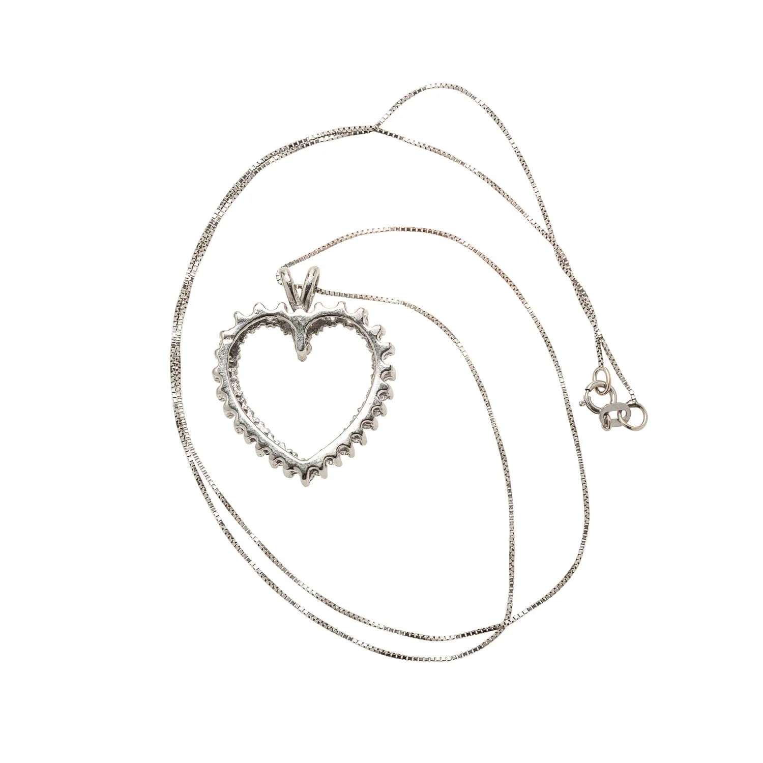 Estate 14k Diamond Heart Necklace .60ctw - Image 4