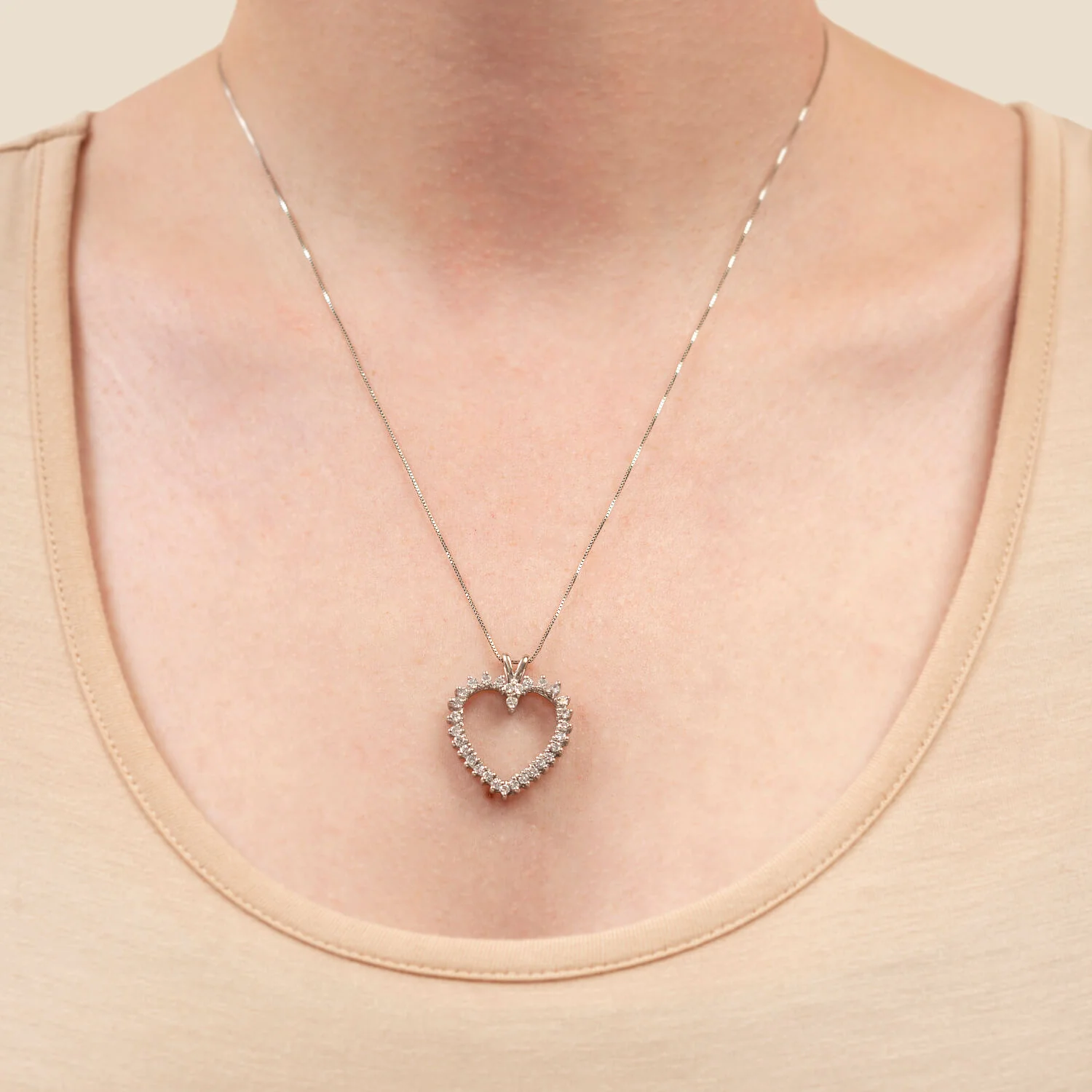 Estate 14k Diamond Heart Necklace .60ctw - Image 6