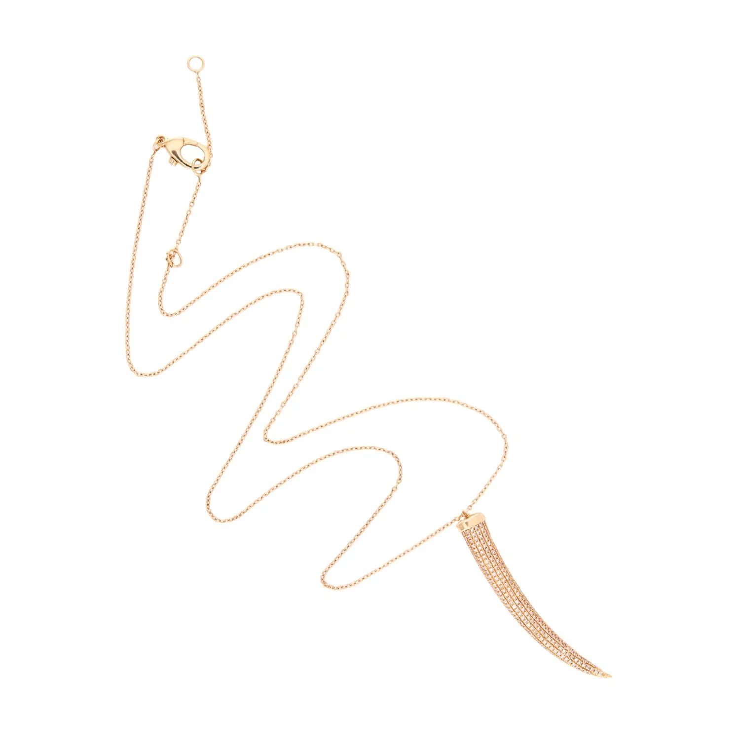 Estate 14k Diamond Horn Pendant Necklace - Image 2