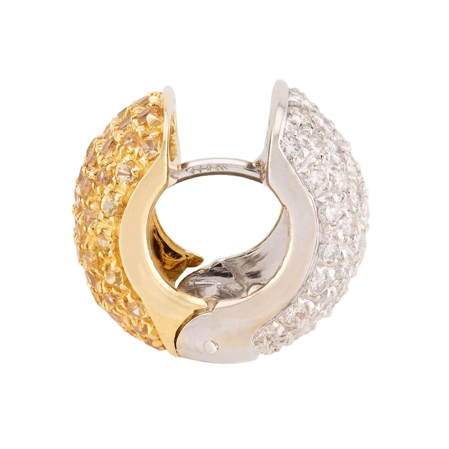 Estate 14k 3.50ctw Diamond Huggie Hoop Earrings - Image 2