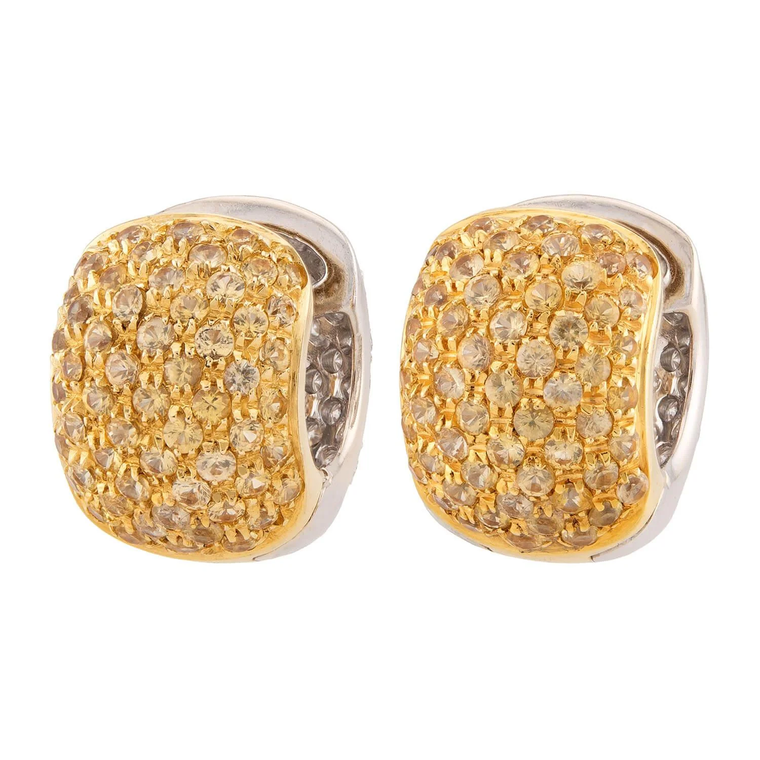 Estate 14k 3.50ctw Diamond Huggie Hoop Earrings - Image 3