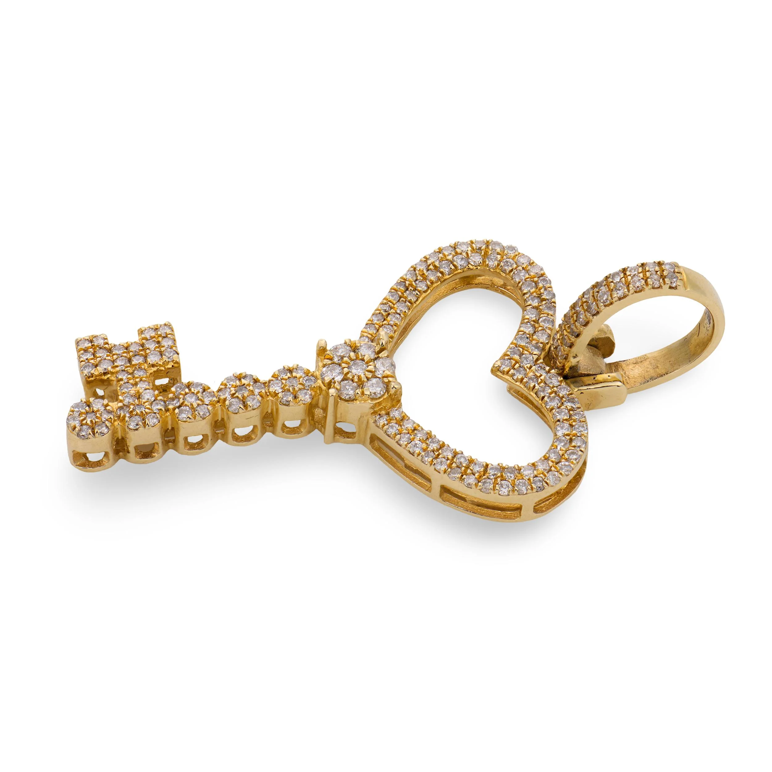Estate 14k Diamond Key Pendant/Charm - Image 2
