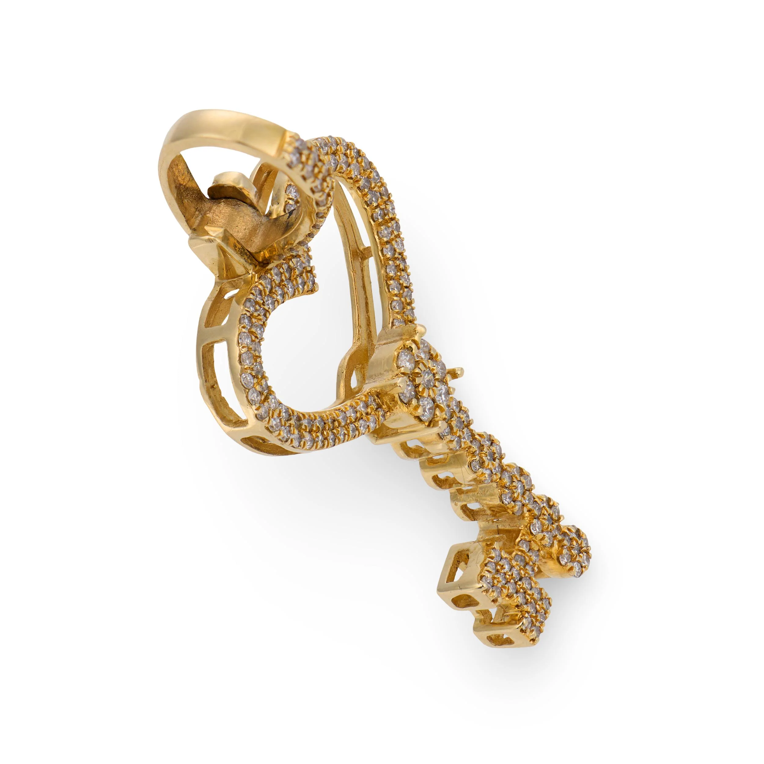 Estate 14k Diamond Key Pendant/Charm - Image 3