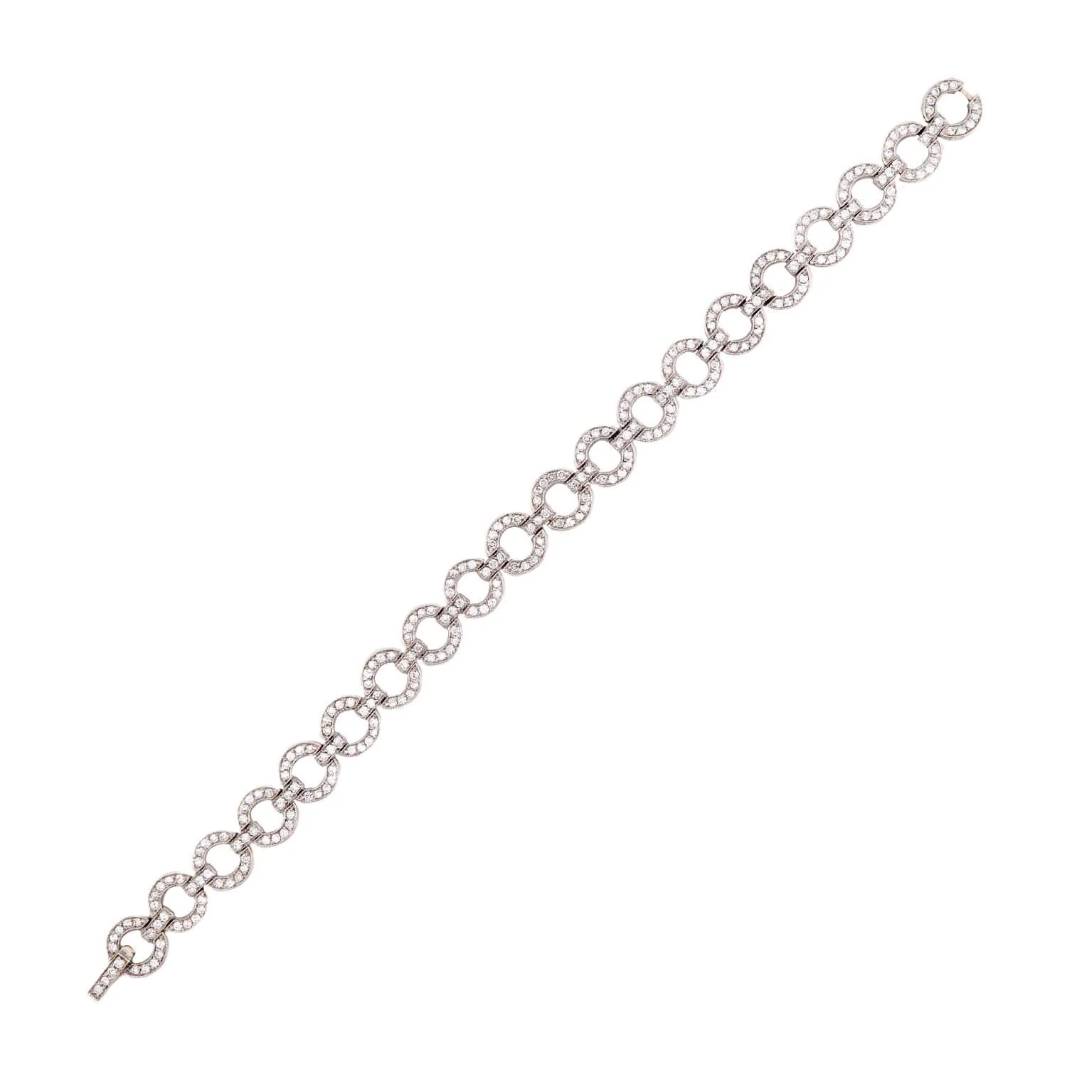 Estate 14k Diamond Link Bracelet - Image 2