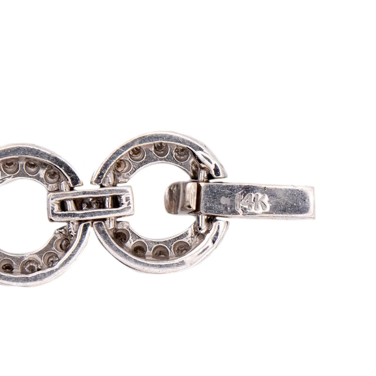 Estate 14k Diamond Link Bracelet - Image 4