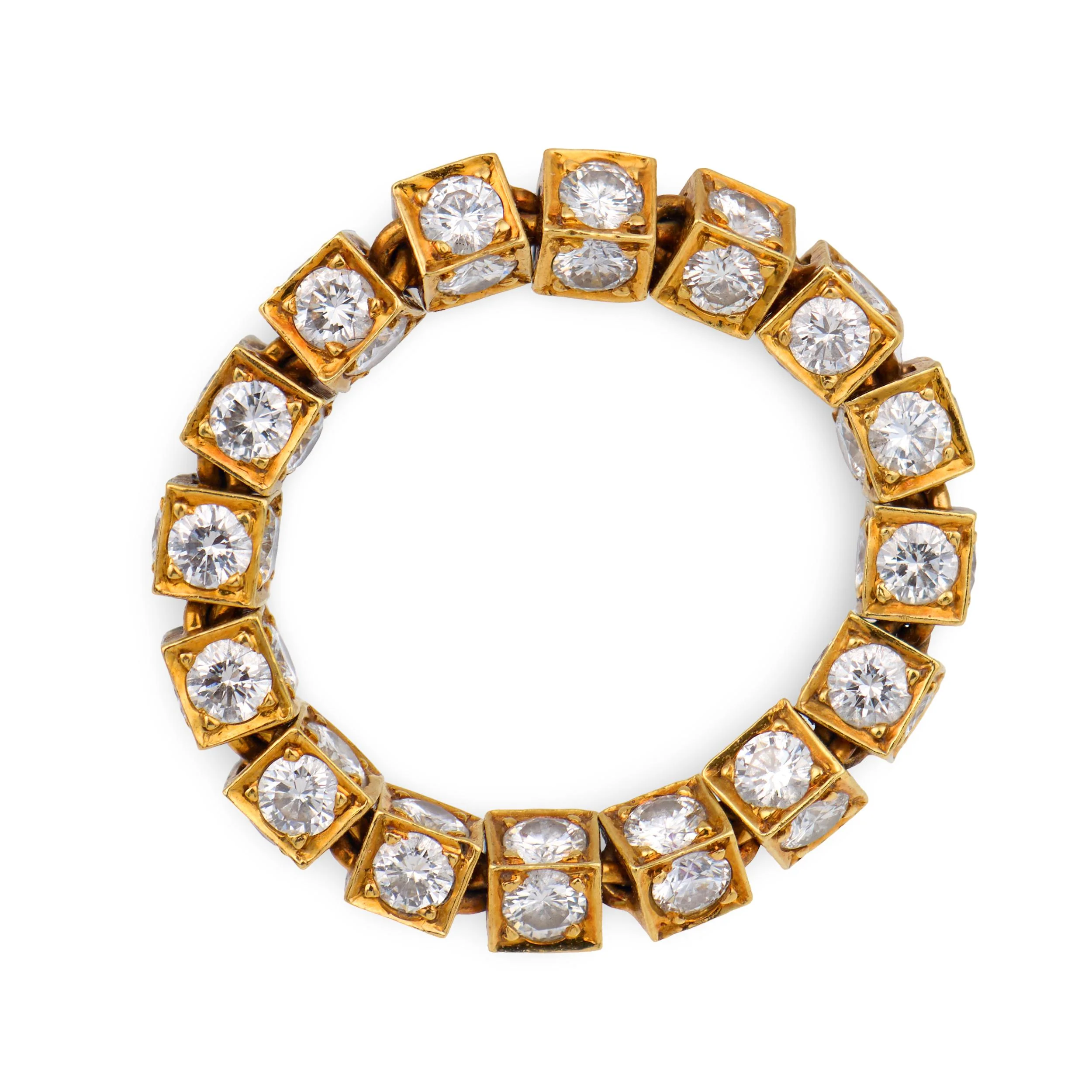 Estate 14k Diamond & Ruby Flexible Eternity Band - Image 2