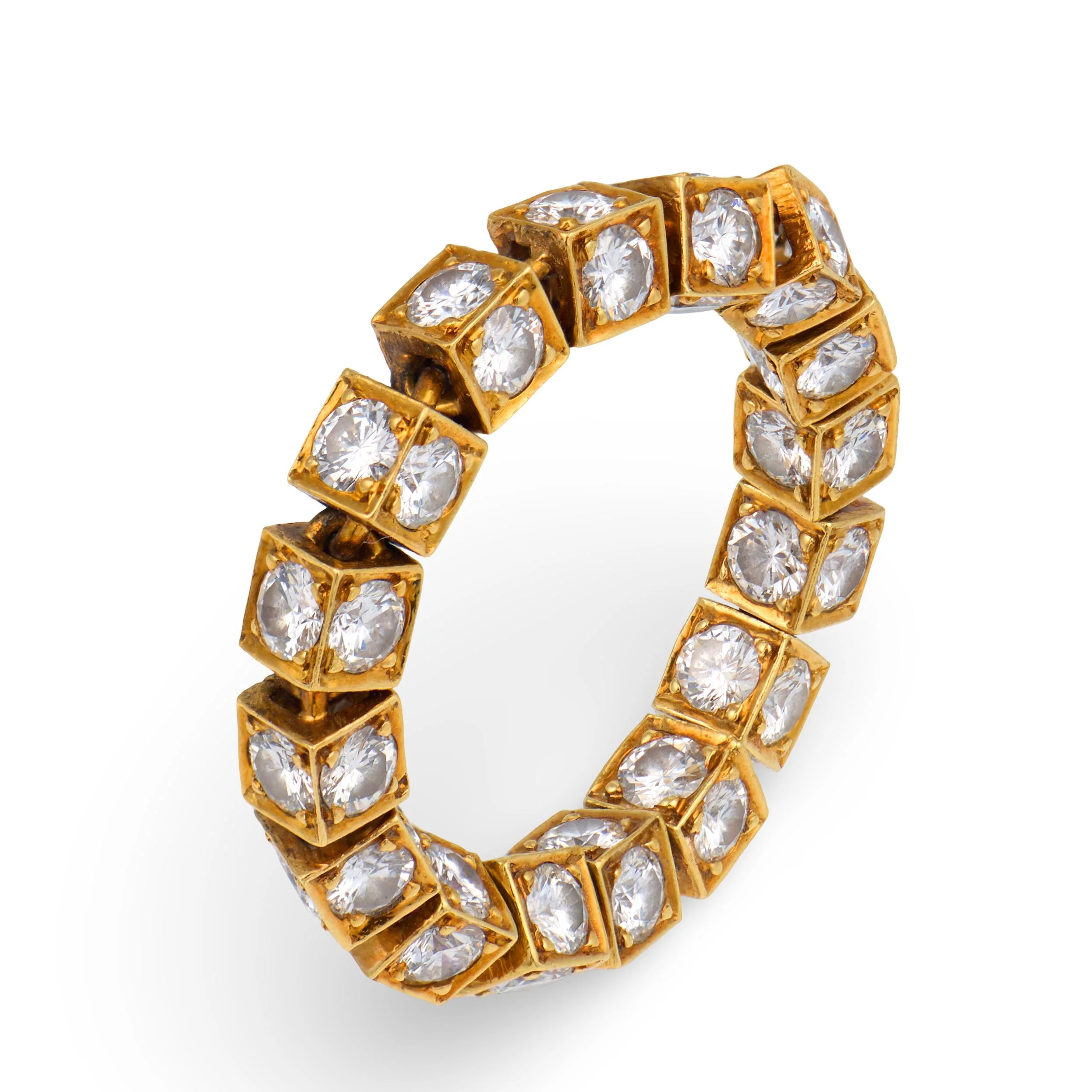 Estate 14k Diamond & Ruby Flexible Eternity Band - Image 3