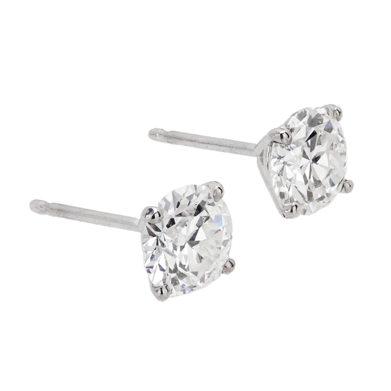 Estate 14k Diamond Stud Earrings - Image 2