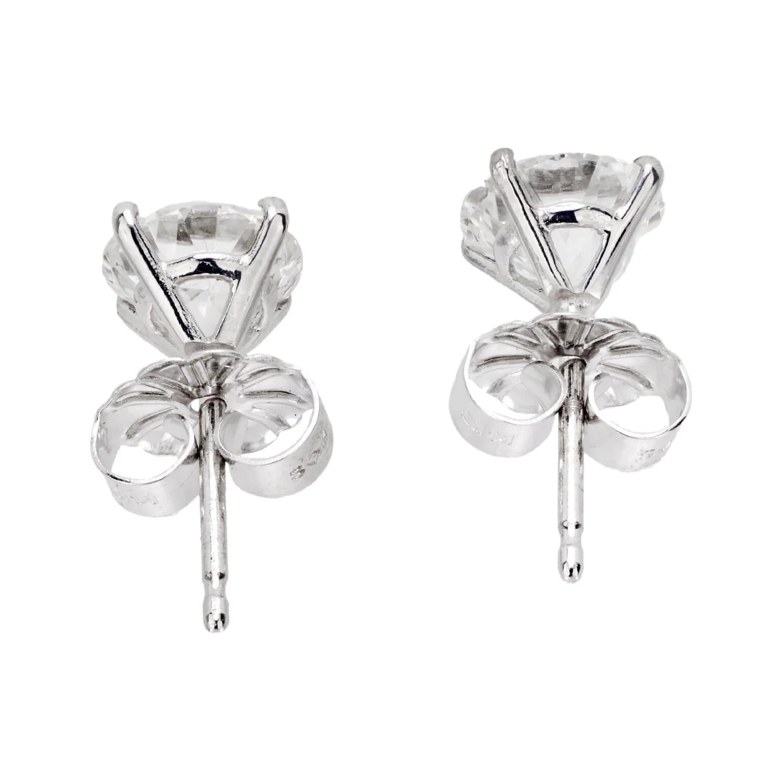 Estate 14k Diamond Stud Earrings - Image 3