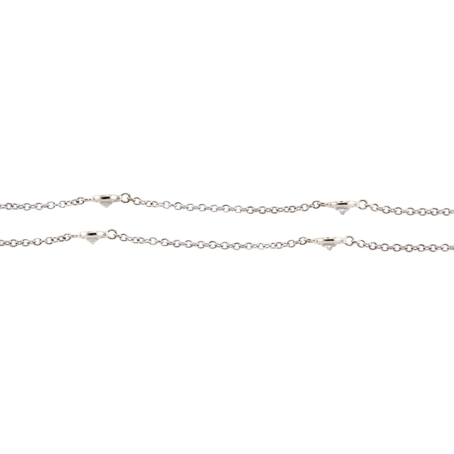 Estate 14k "Diamonds-by-the-Yard" Chain Necklace - Image 2