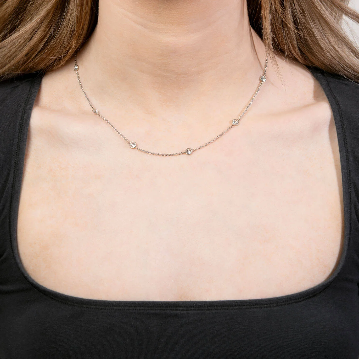 Estate 14k "Diamonds-by-the-Yard" Chain Necklace - Image 5