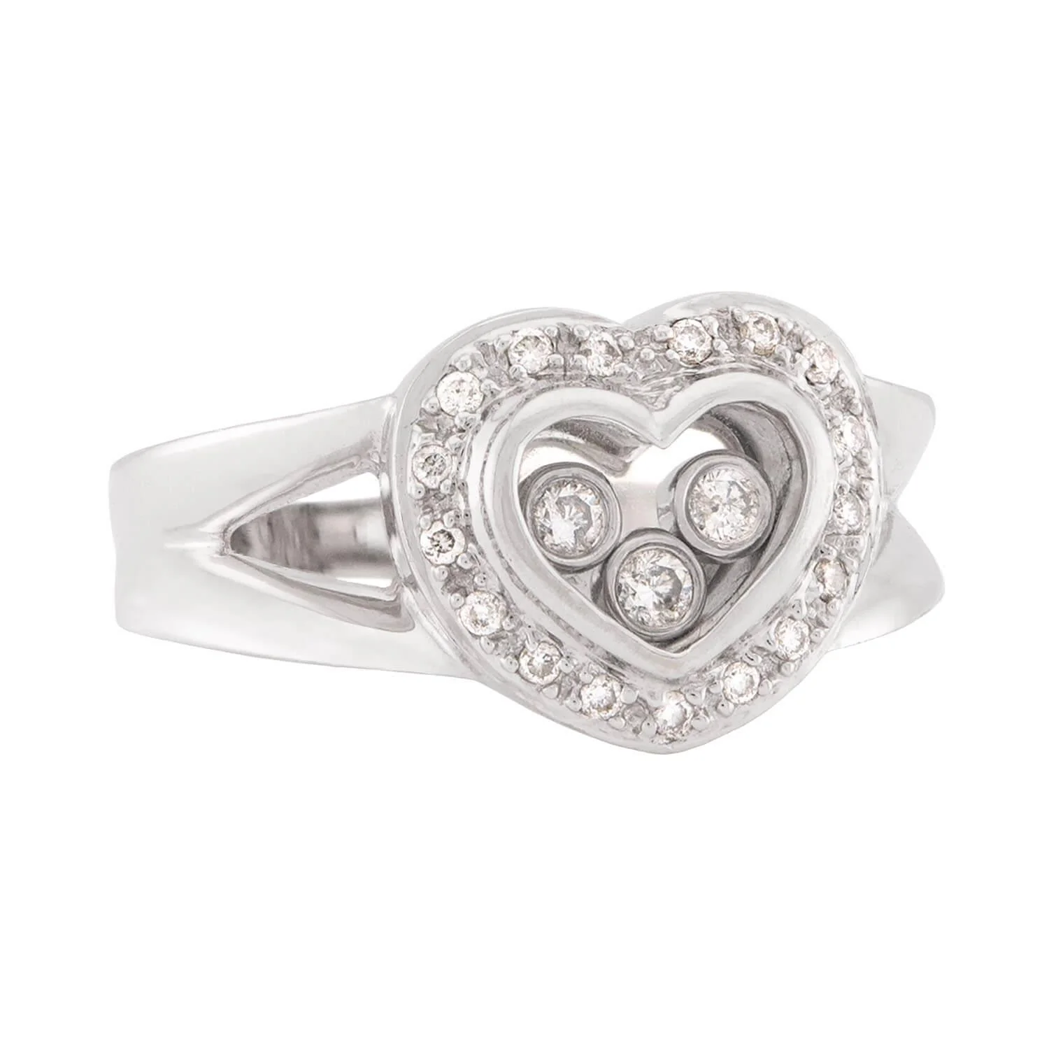 Estate 14k "Happy Diamond" Heart Ring - Image 2