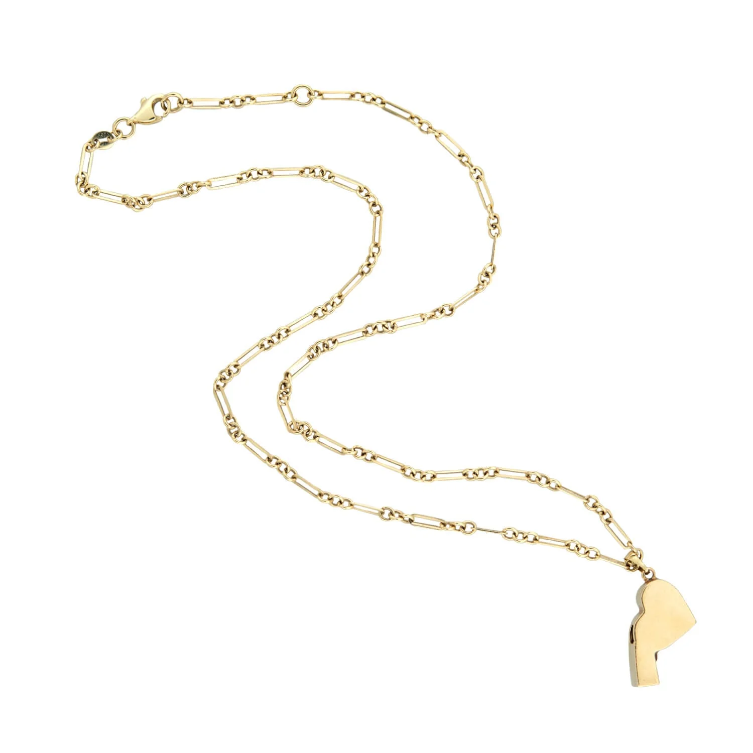 Estate 14k Heart Whistle Charm Necklace - Image 2