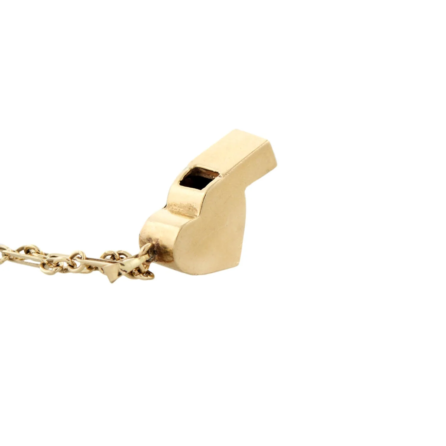 Estate 14k Heart Whistle Charm Necklace - Image 4