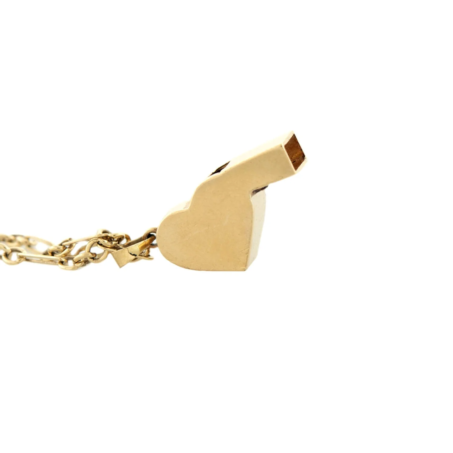 Estate 14k Heart Whistle Charm Necklace - Image 5