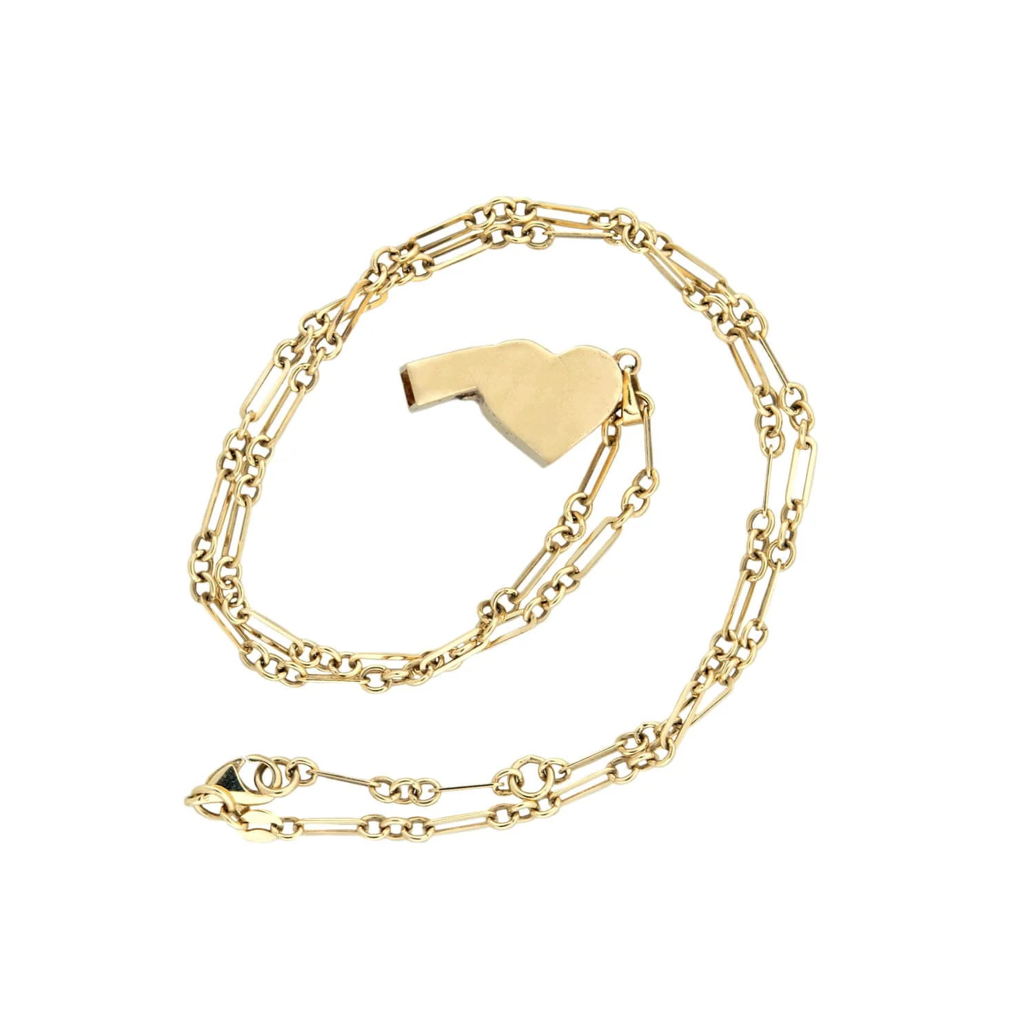 Estate 14k Heart Whistle Charm Necklace - Image 8