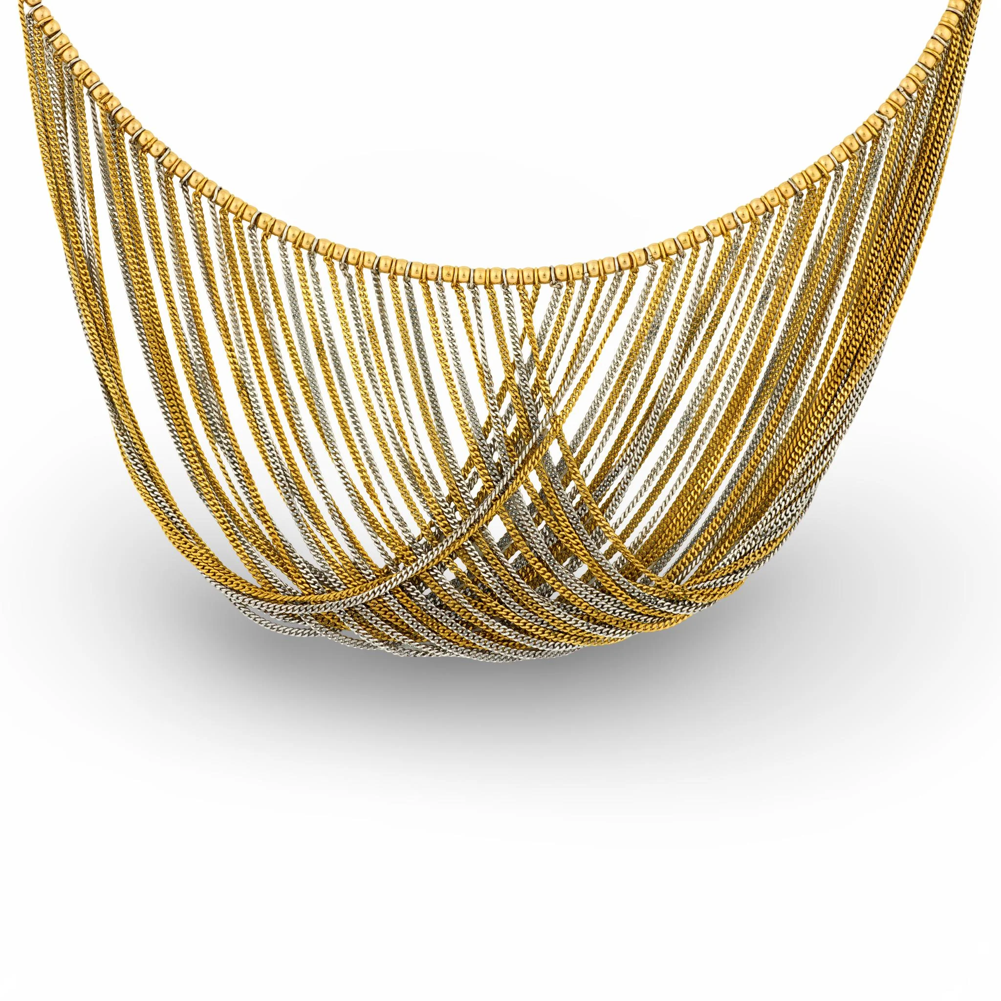 Estate 14k Mixed Metal Collar Necklace - Image 2