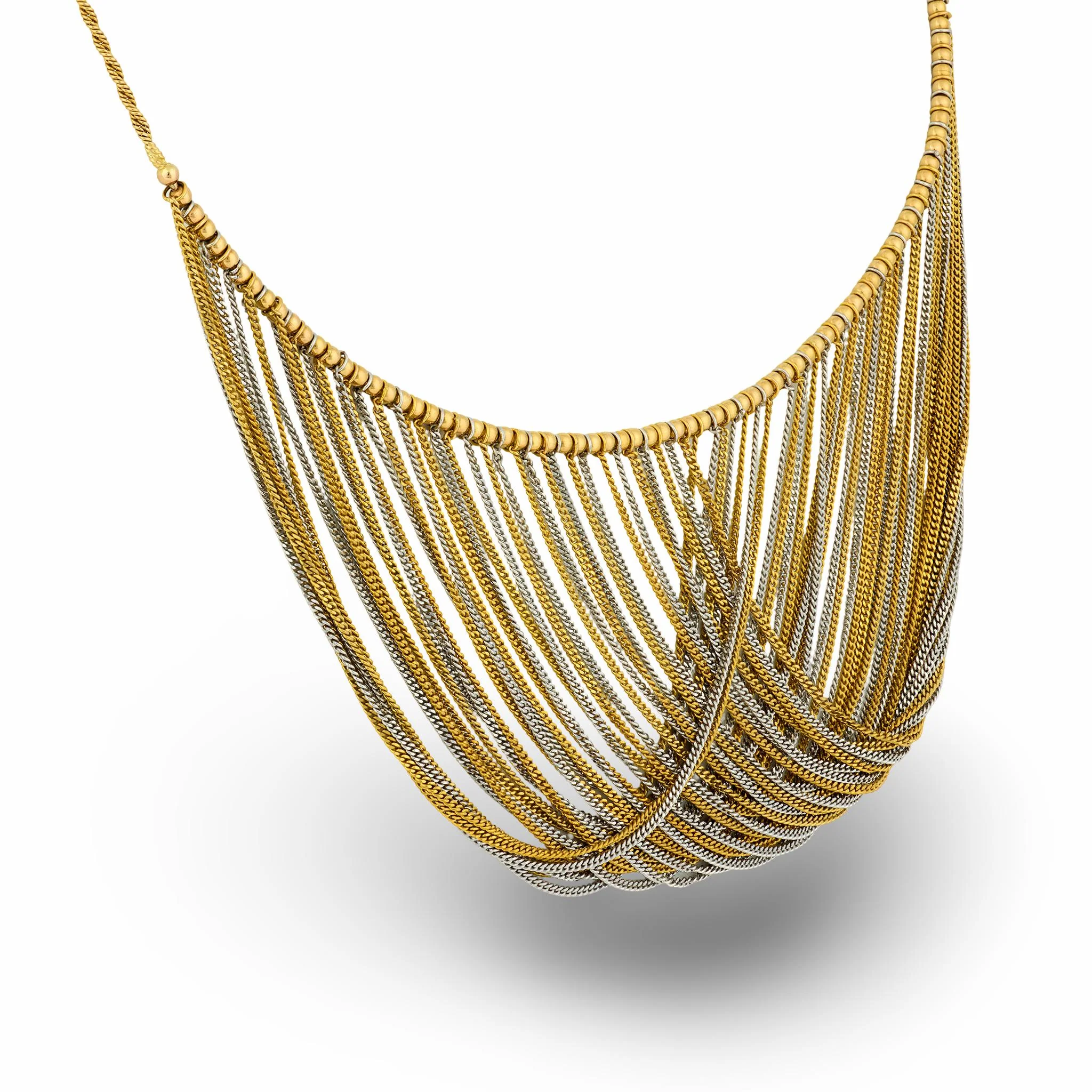 Estate 14k Mixed Metal Collar Necklace - Image 5