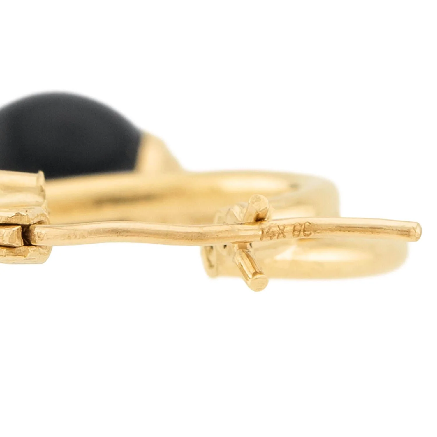 Estate 14k Onyx Double Hoop Earrings - Image 4