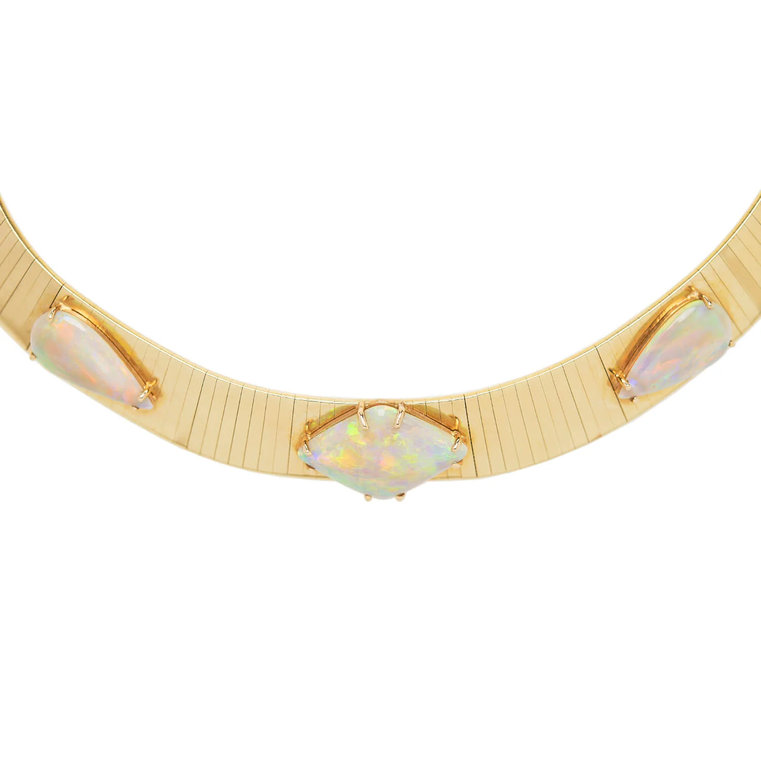 Estate 14k Opal Collar Style Choker Necklace - Image 2