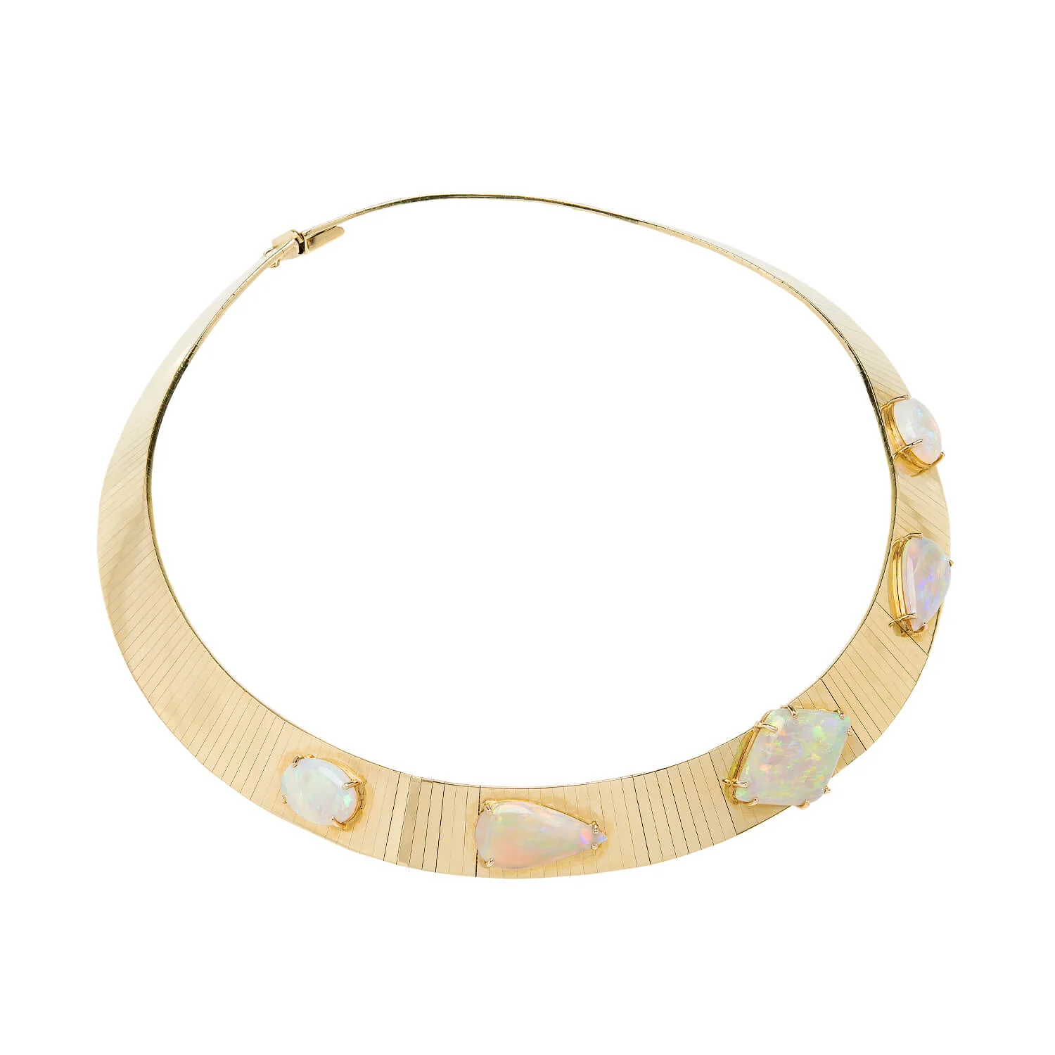 Estate 14k Opal Collar Style Choker Necklace - Image 3