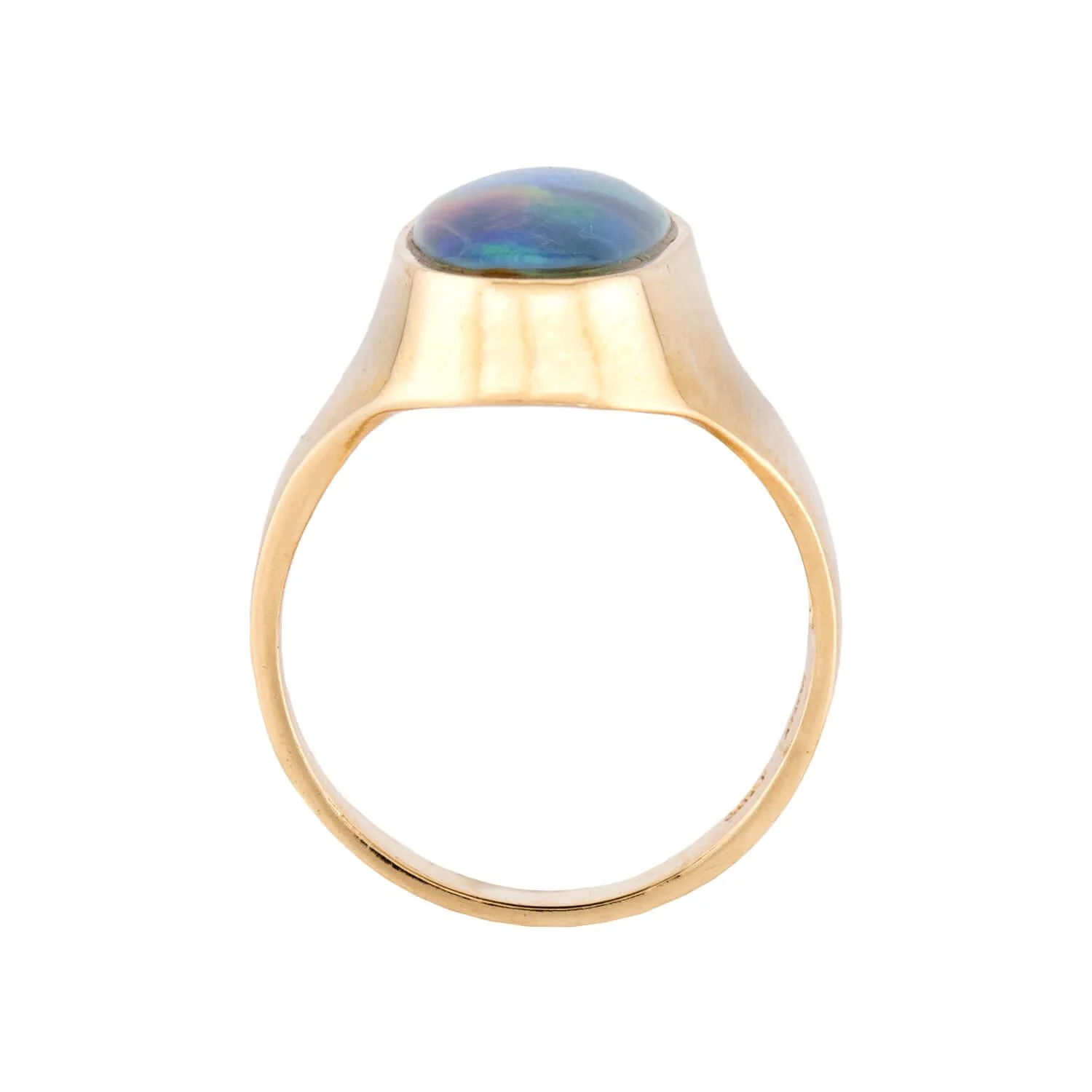 Estate 14k Black Opal Navette Ring - Image 4