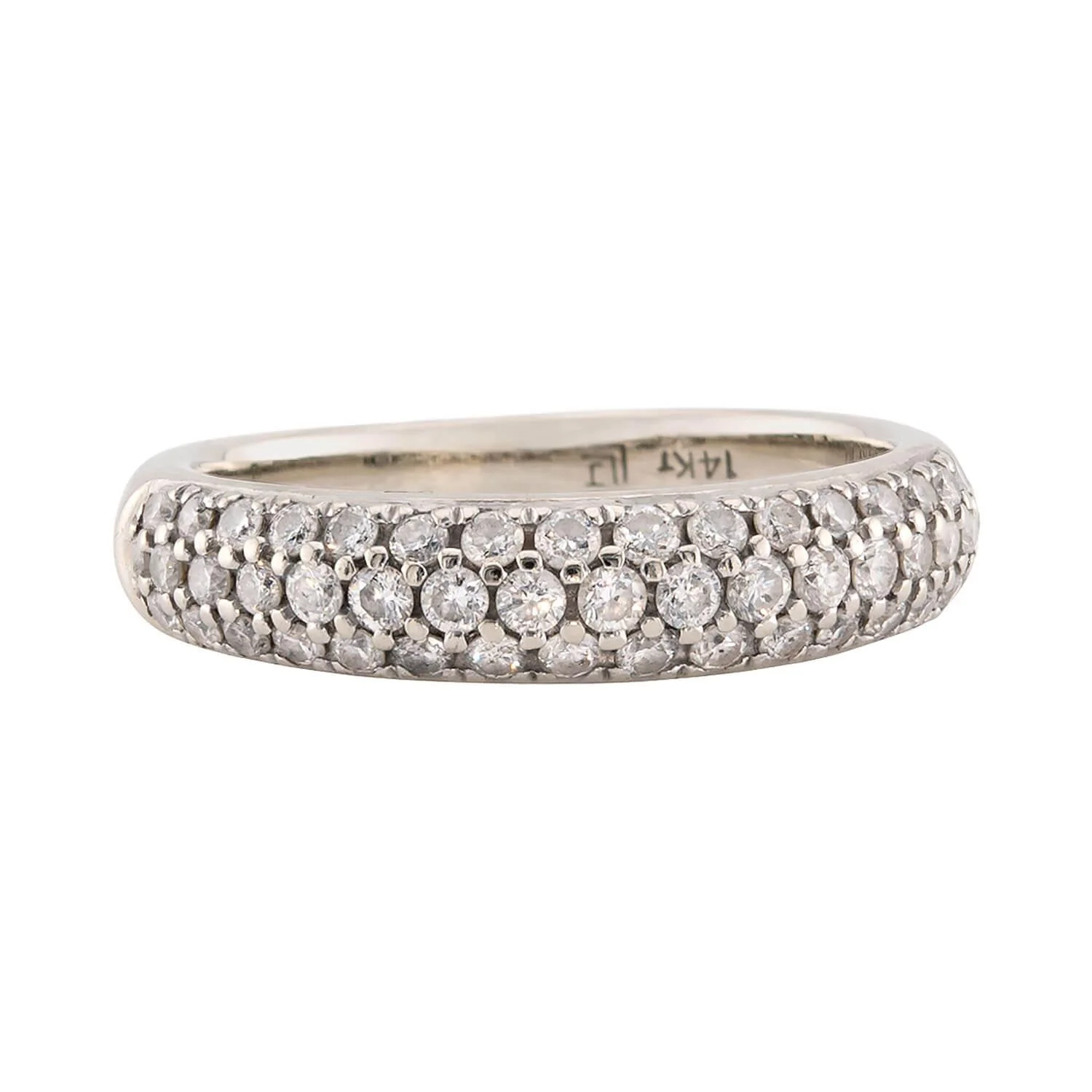 Estate 14k Pavé Diamond Half Band - Image 2