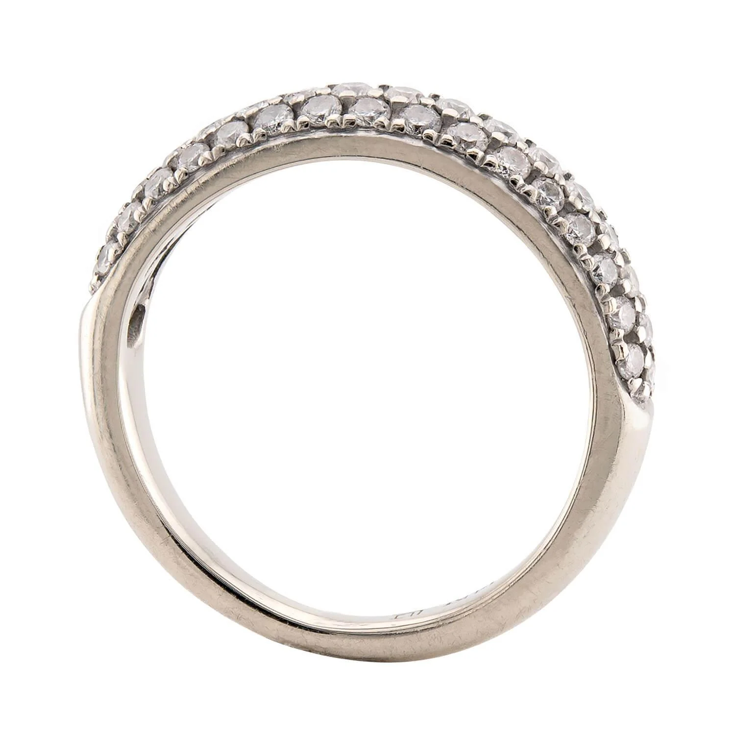 Estate 14k Pavé Diamond Half Band - Image 4
