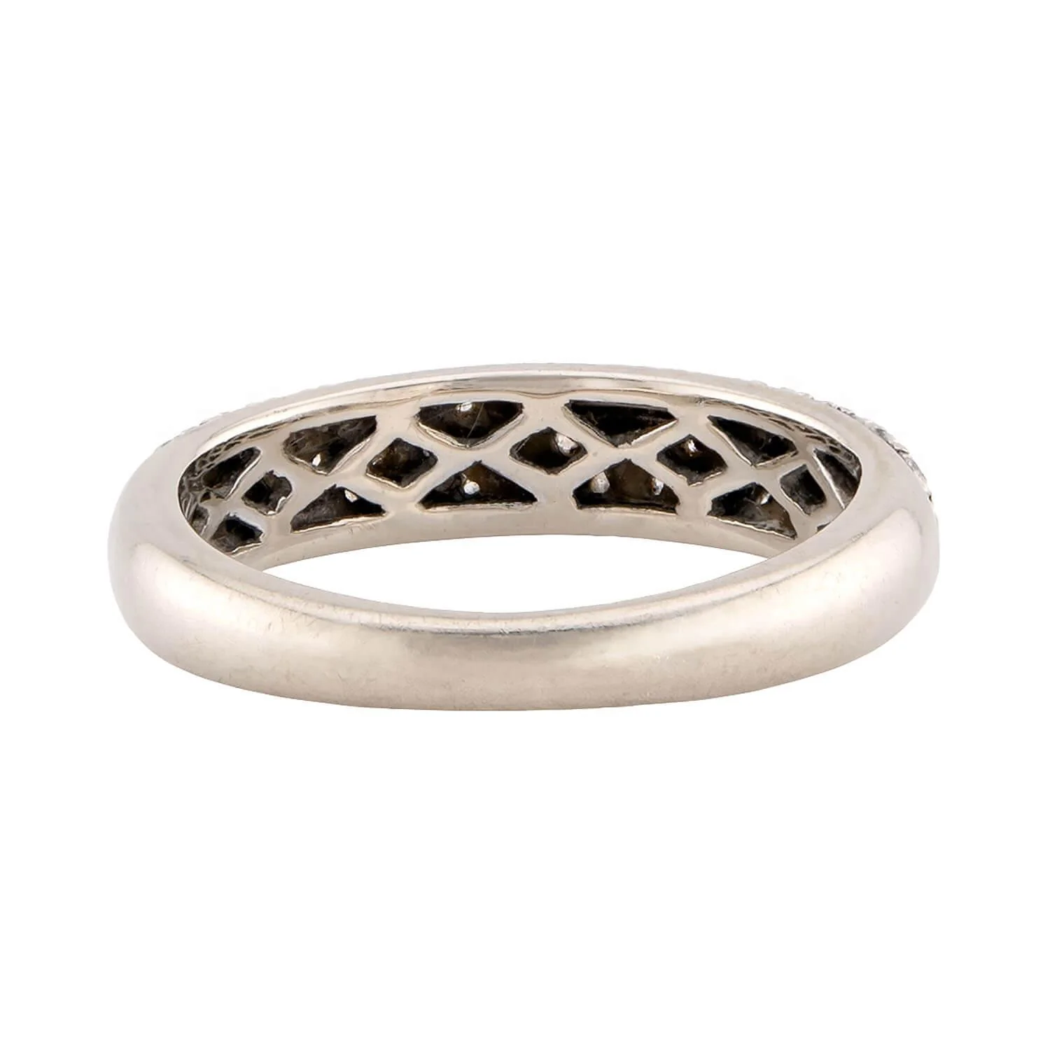Estate 14k Pavé Diamond Half Band - Image 5