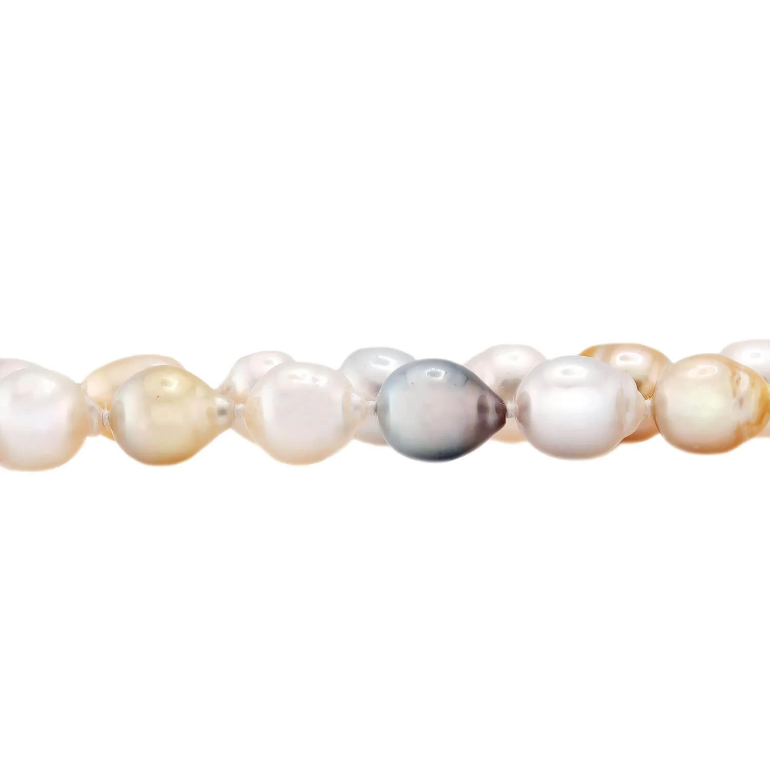 Estate 14k Pearl and Emerald Necklace 18" - Image 2