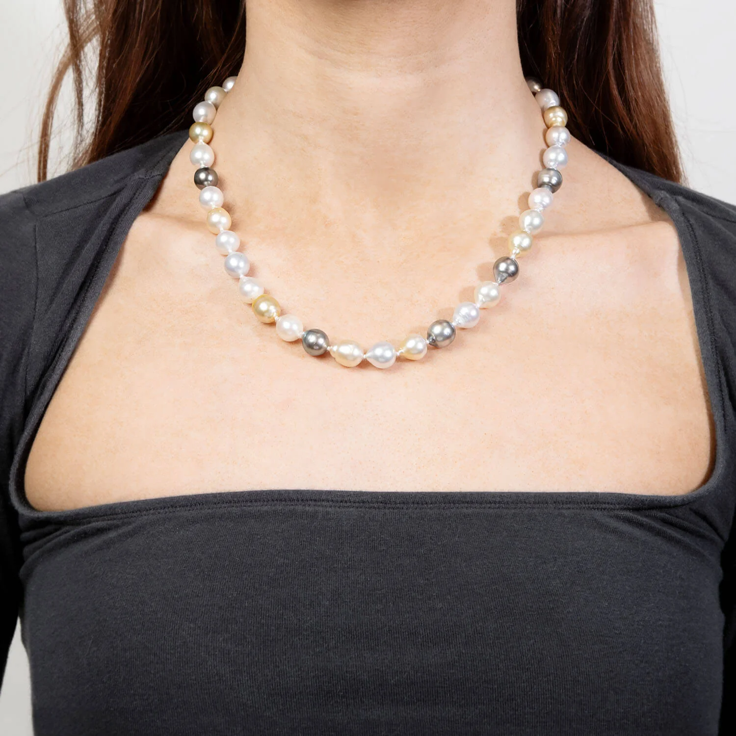 Estate 14k Pearl and Emerald Necklace 18" - Image 7