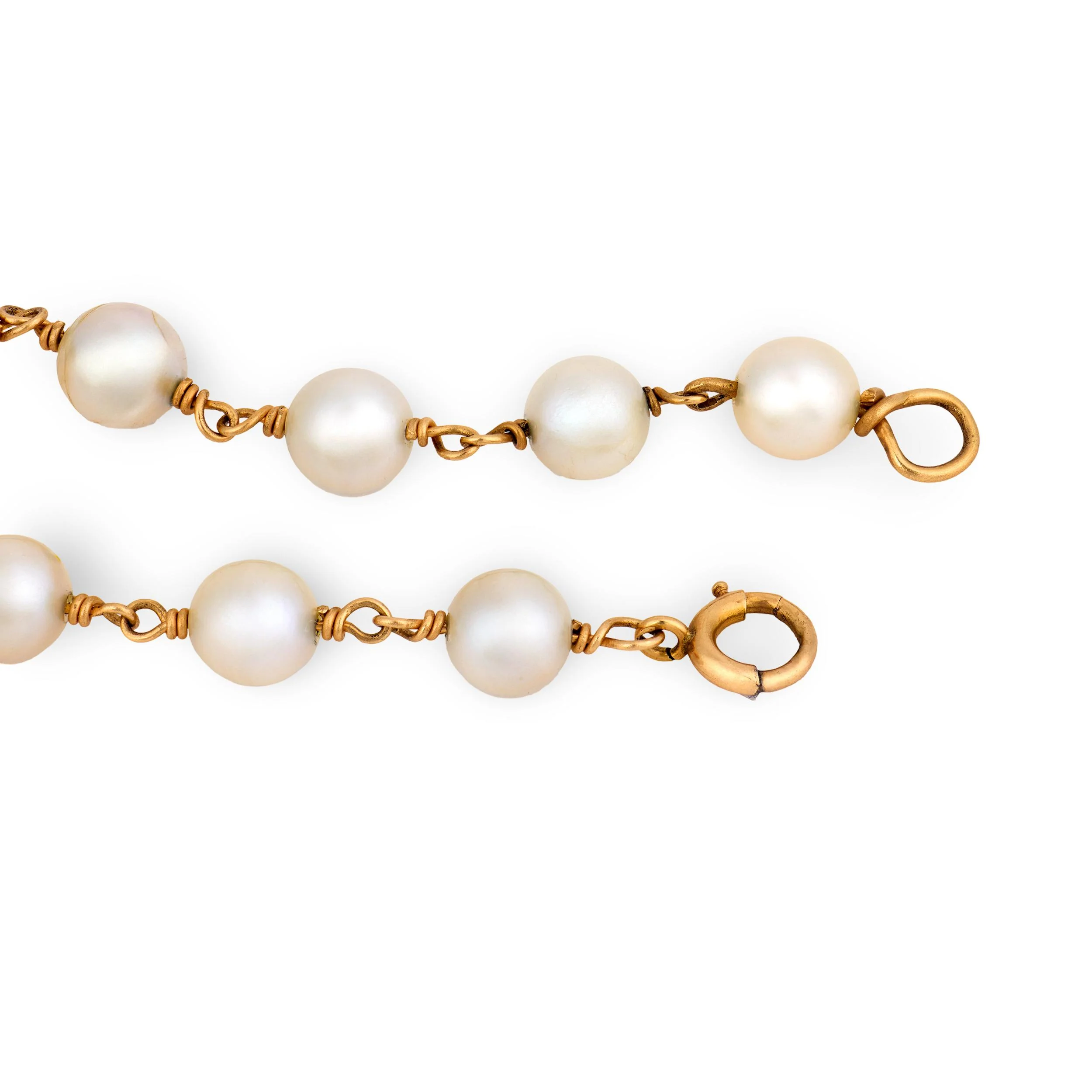 Estate 14k Pearl Chain Bracelet 6.5mm - Image 4