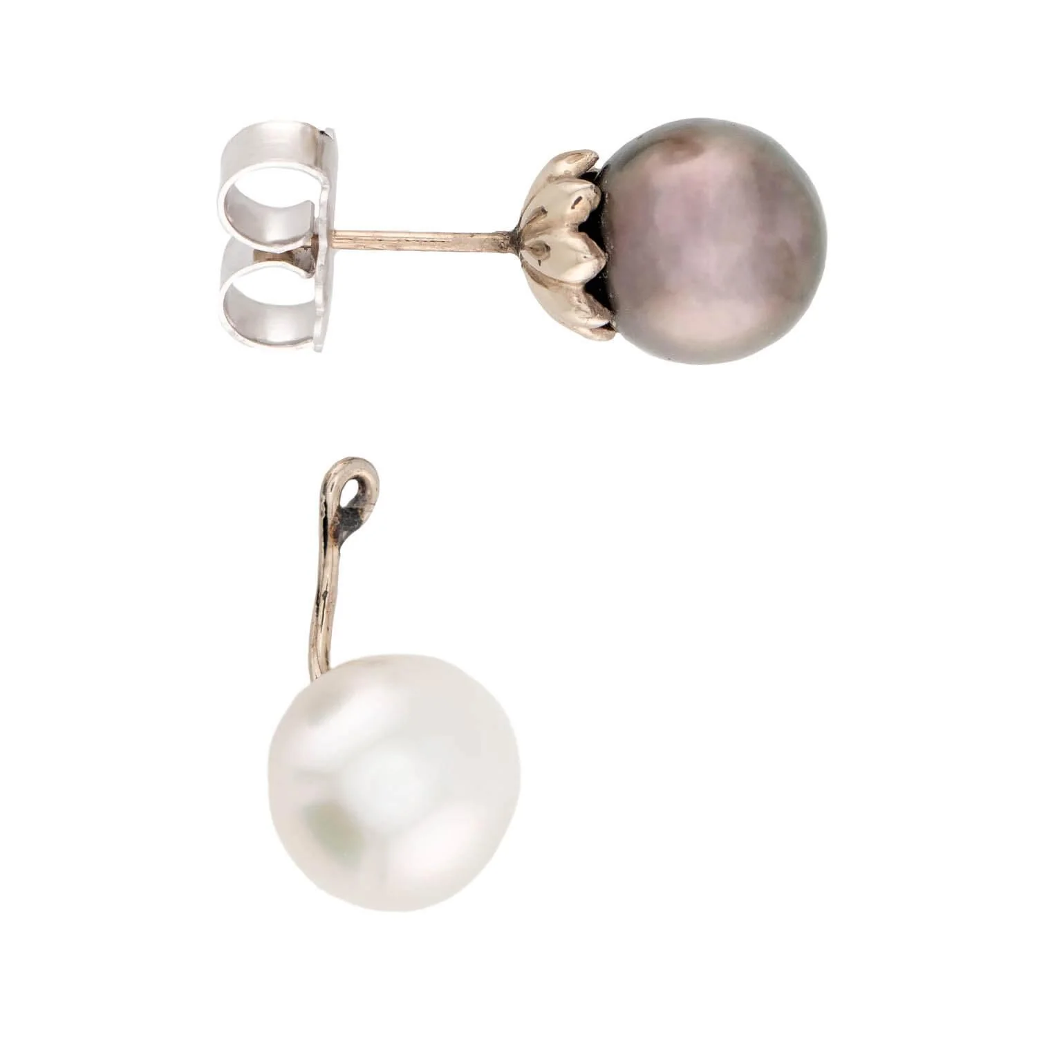 Estate 14k Pearl Convertible Earrings - Image 3