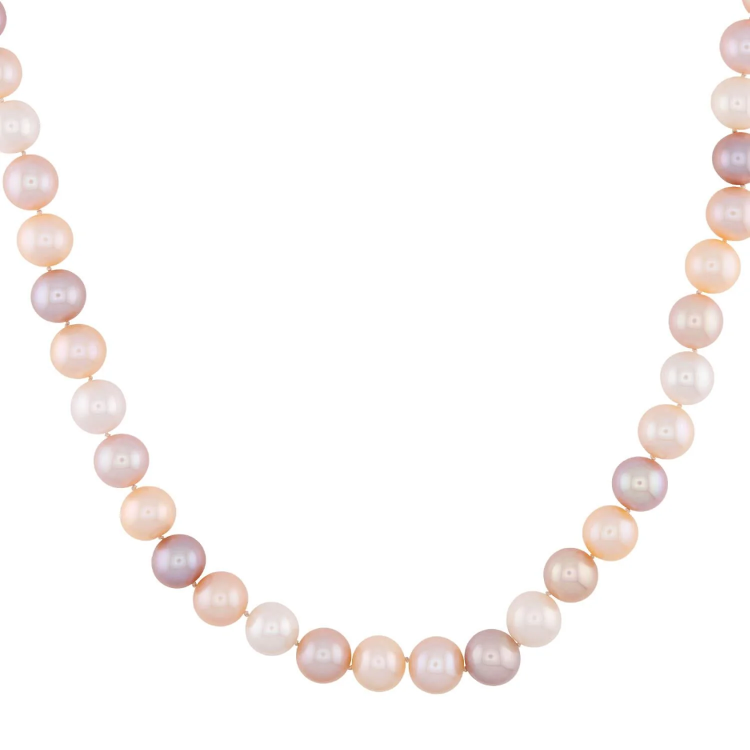 Estate 14k Multicolor 10mm Pearl Necklace 17"