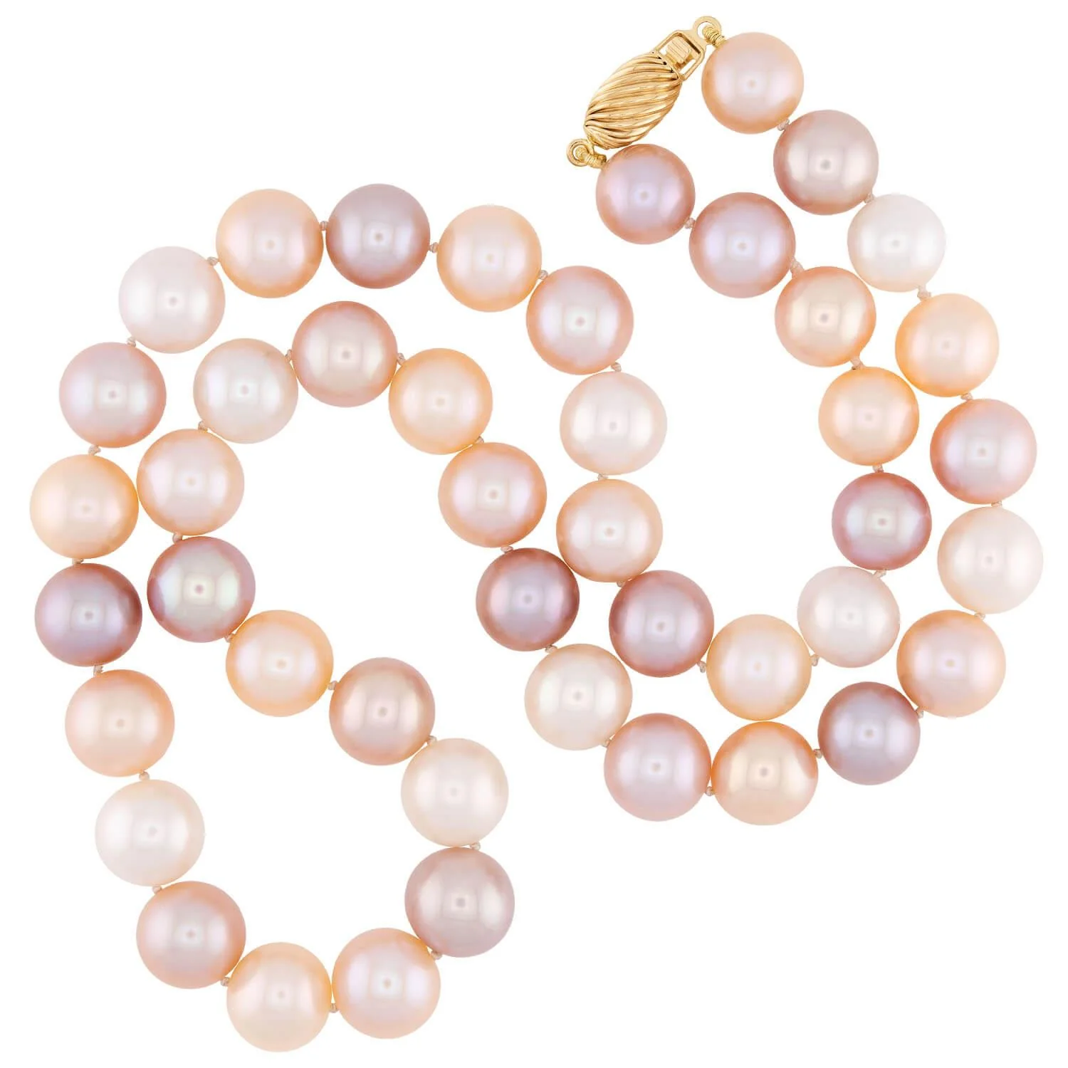 Estate 14k Multicolor 10mm Pearl Necklace 17" - Image 2