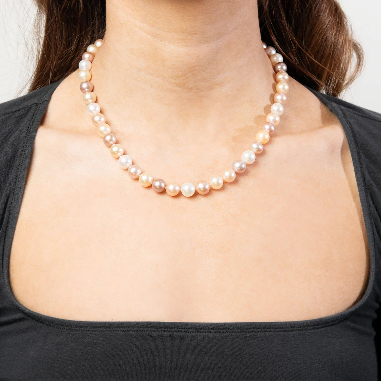 Estate 14k Multicolor 10mm Pearl Necklace 17" - Image 6