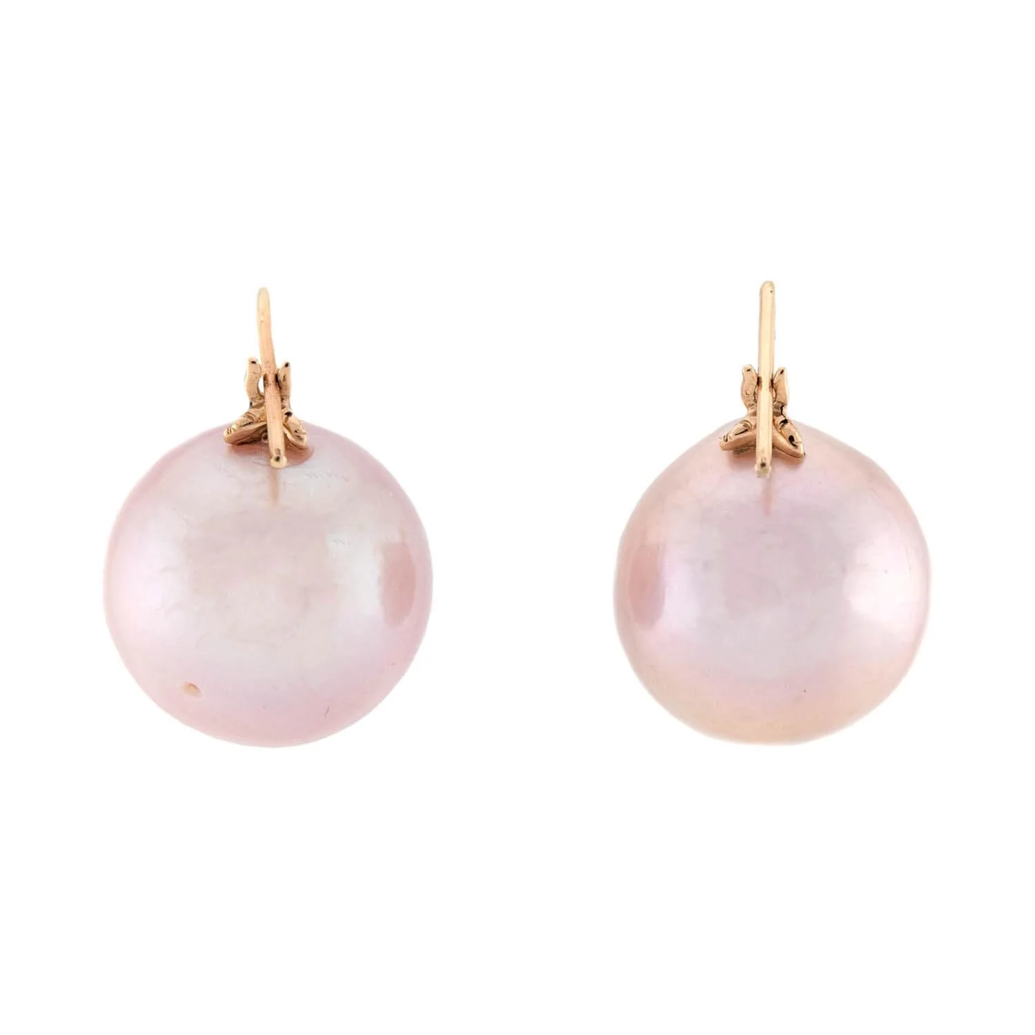 Estate 14k Pink Pearl Earrings - Image 3