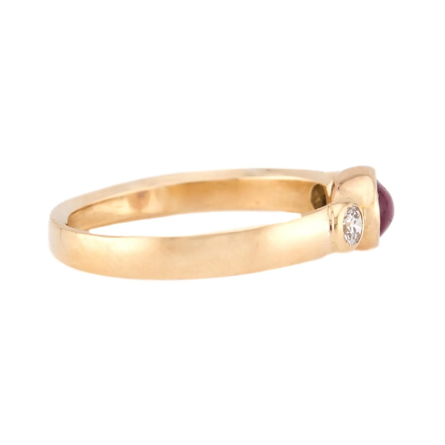 Estate 14k Ruby and Diamond 3-stone Ring - Image 3