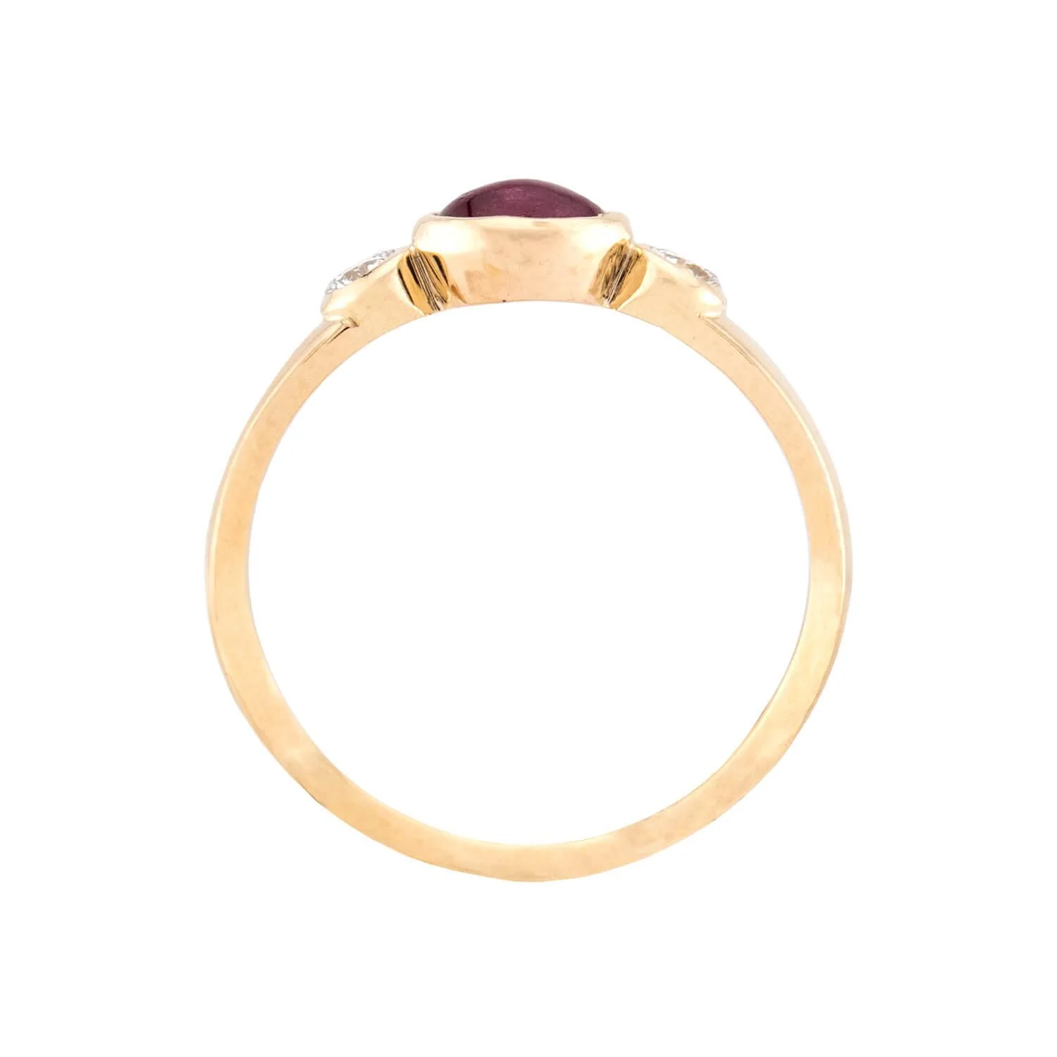 Estate 14k Ruby and Diamond 3-stone Ring - Image 4