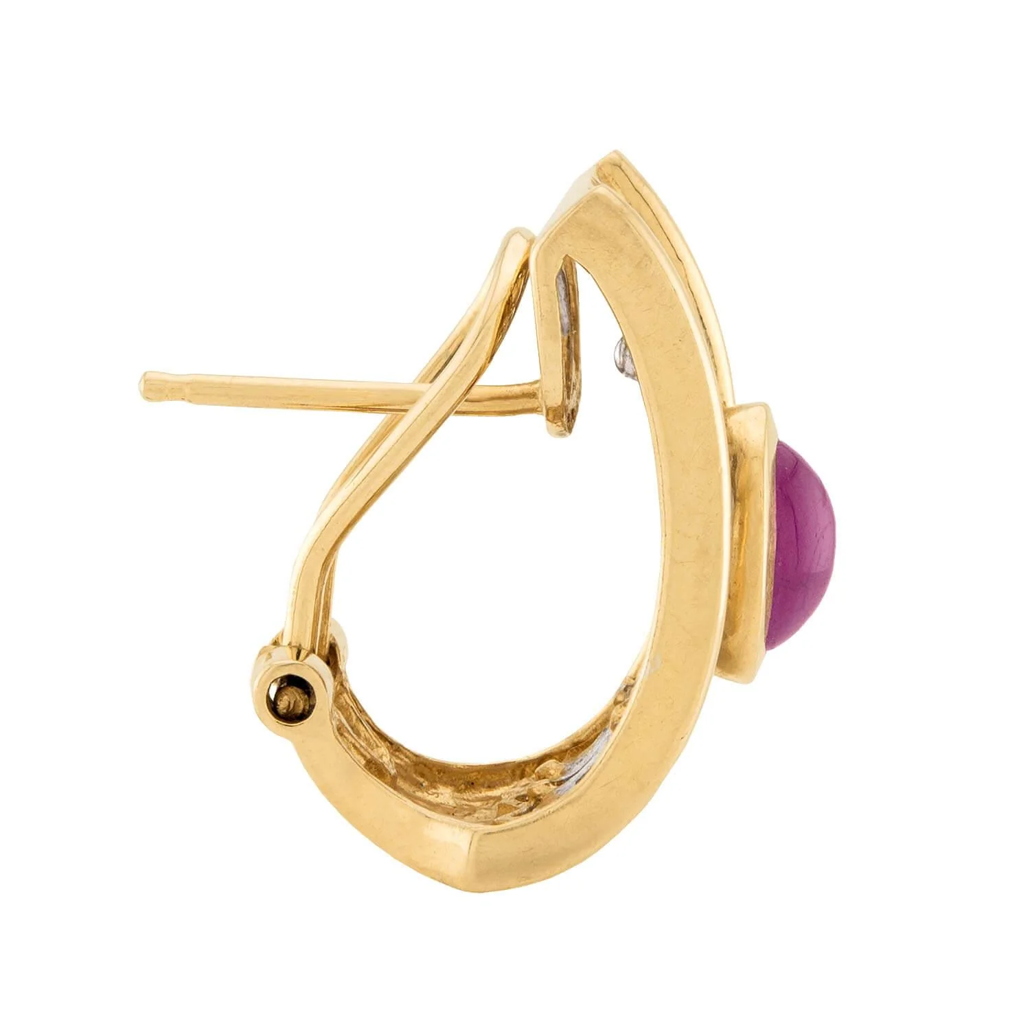 Estate 14k Ruby & Diamond Earrings - Image 2
