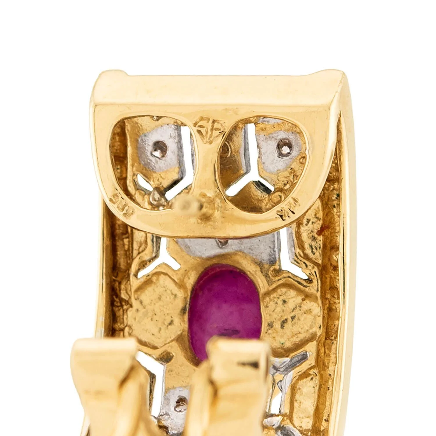 Estate 14k Ruby & Diamond Earrings - Image 4
