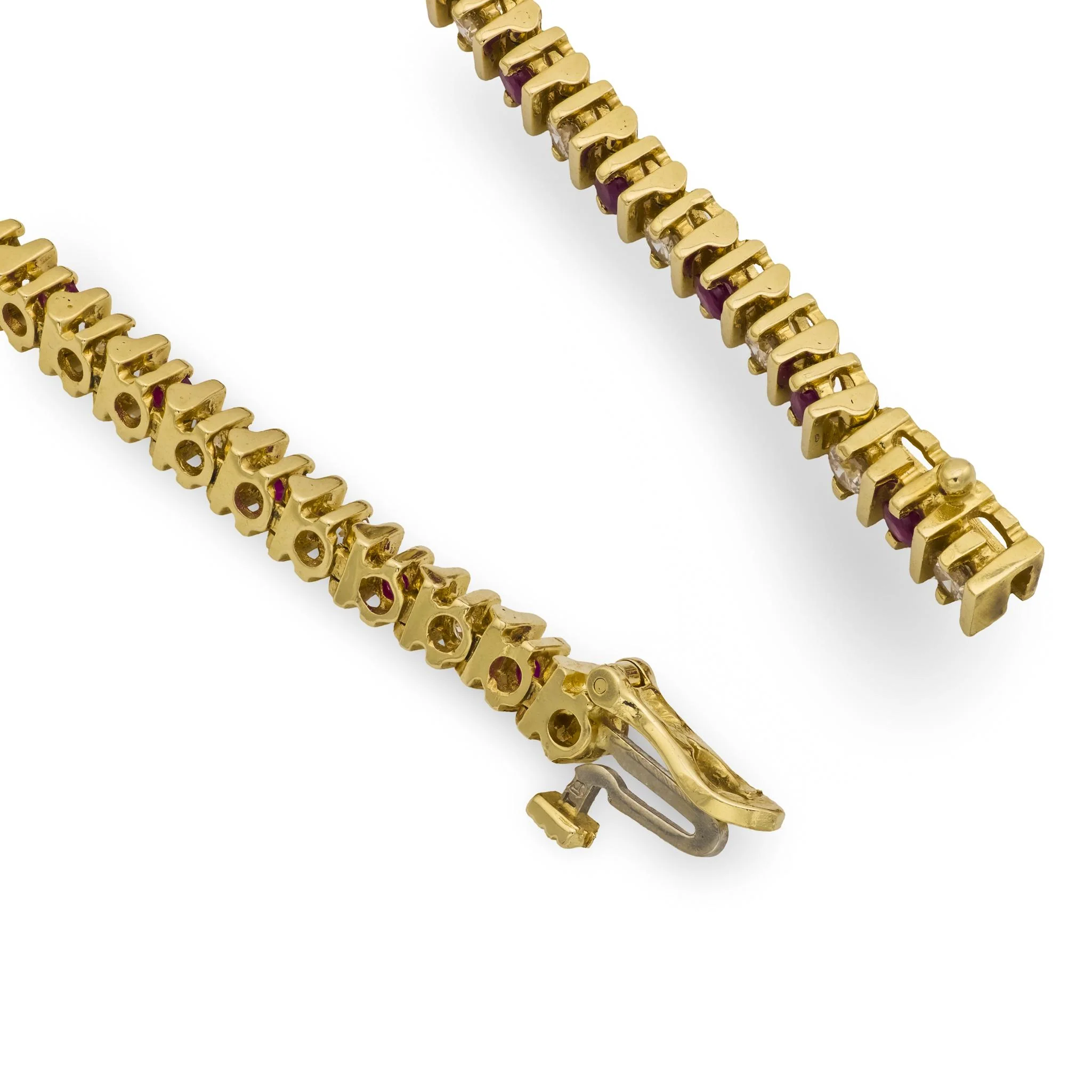 Estate 14k Ruby & Diamond Tennis Bracelet - Image 5