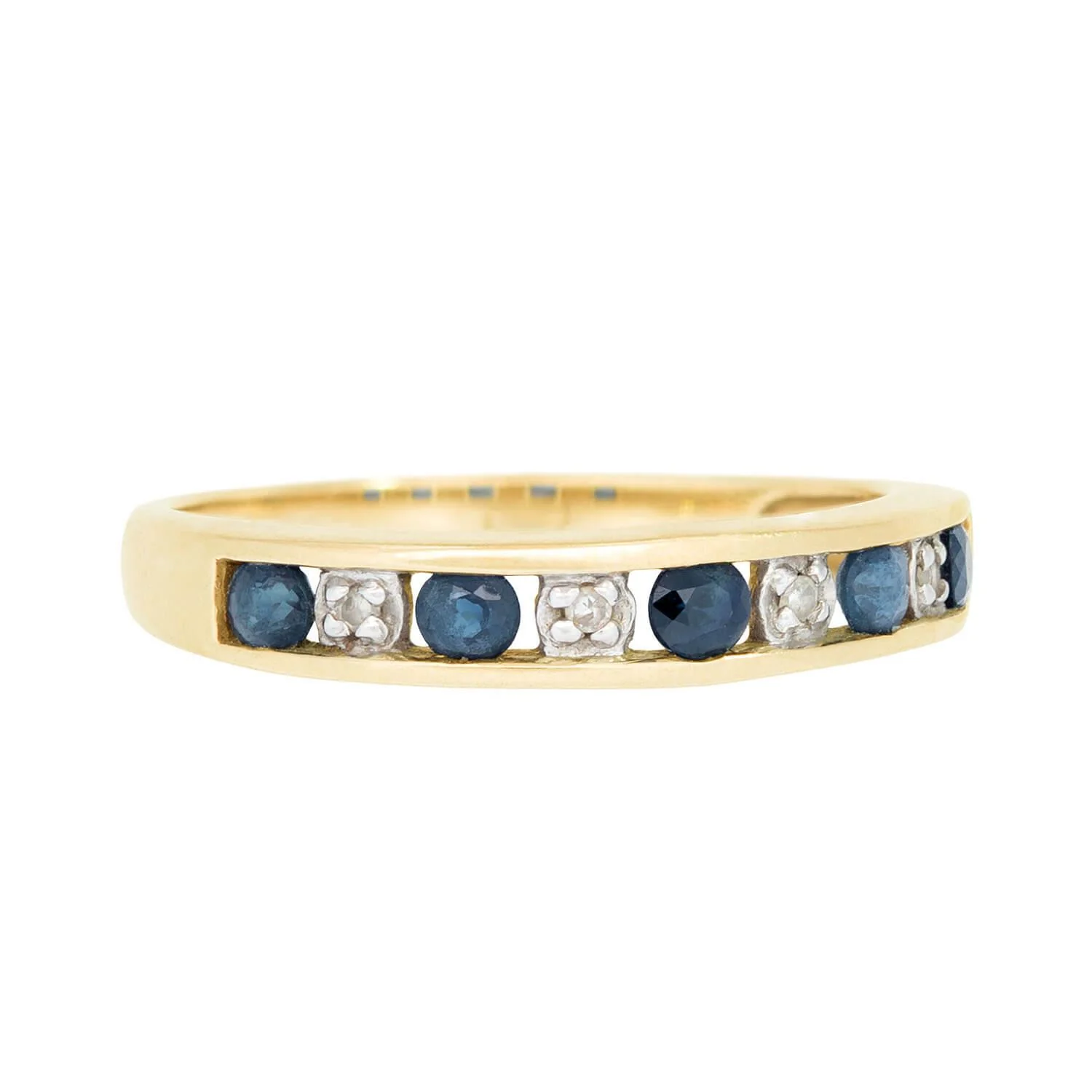 Estate 14k Sapphire and Diamond Band - Image 2